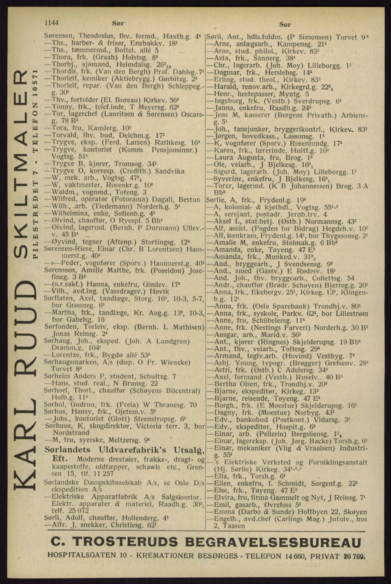 Kristiania/Oslo adressebok, PUBL/-, 1929, p. 1144