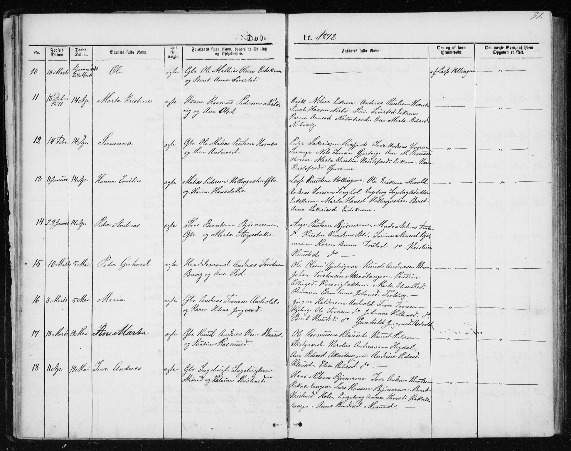 Ministerialprotokoller, klokkerbøker og fødselsregistre - Møre og Romsdal, SAT/A-1454/560/L0724: Parish register (copy) no. 560C01, 1867-1892, p. 31