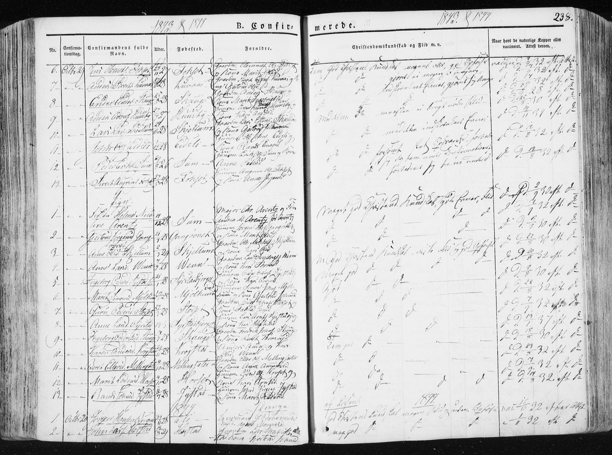 Ministerialprotokoller, klokkerbøker og fødselsregistre - Sør-Trøndelag, AV/SAT-A-1456/665/L0771: Parish register (official) no. 665A06, 1830-1856, p. 238