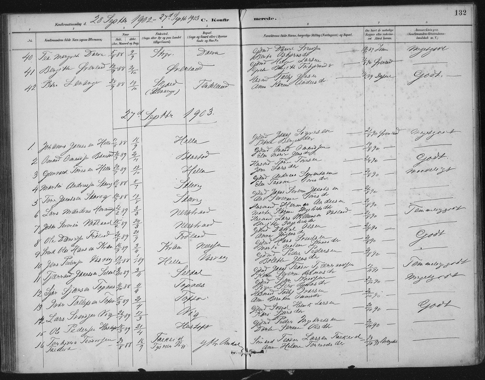 Nedstrand sokneprestkontor, SAST/A-101841/01/IV: Parish register (official) no. A 12, 1887-1915, p. 132
