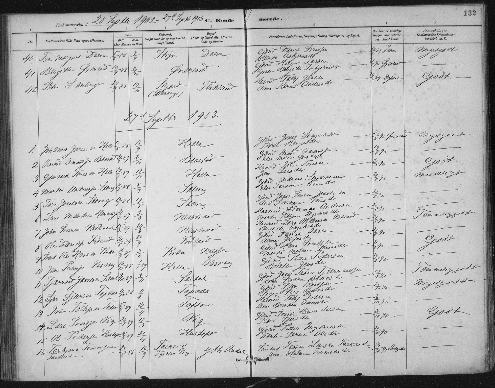 Nedstrand sokneprestkontor, AV/SAST-A-101841/01/IV: Parish register (official) no. A 12, 1887-1915, p. 132