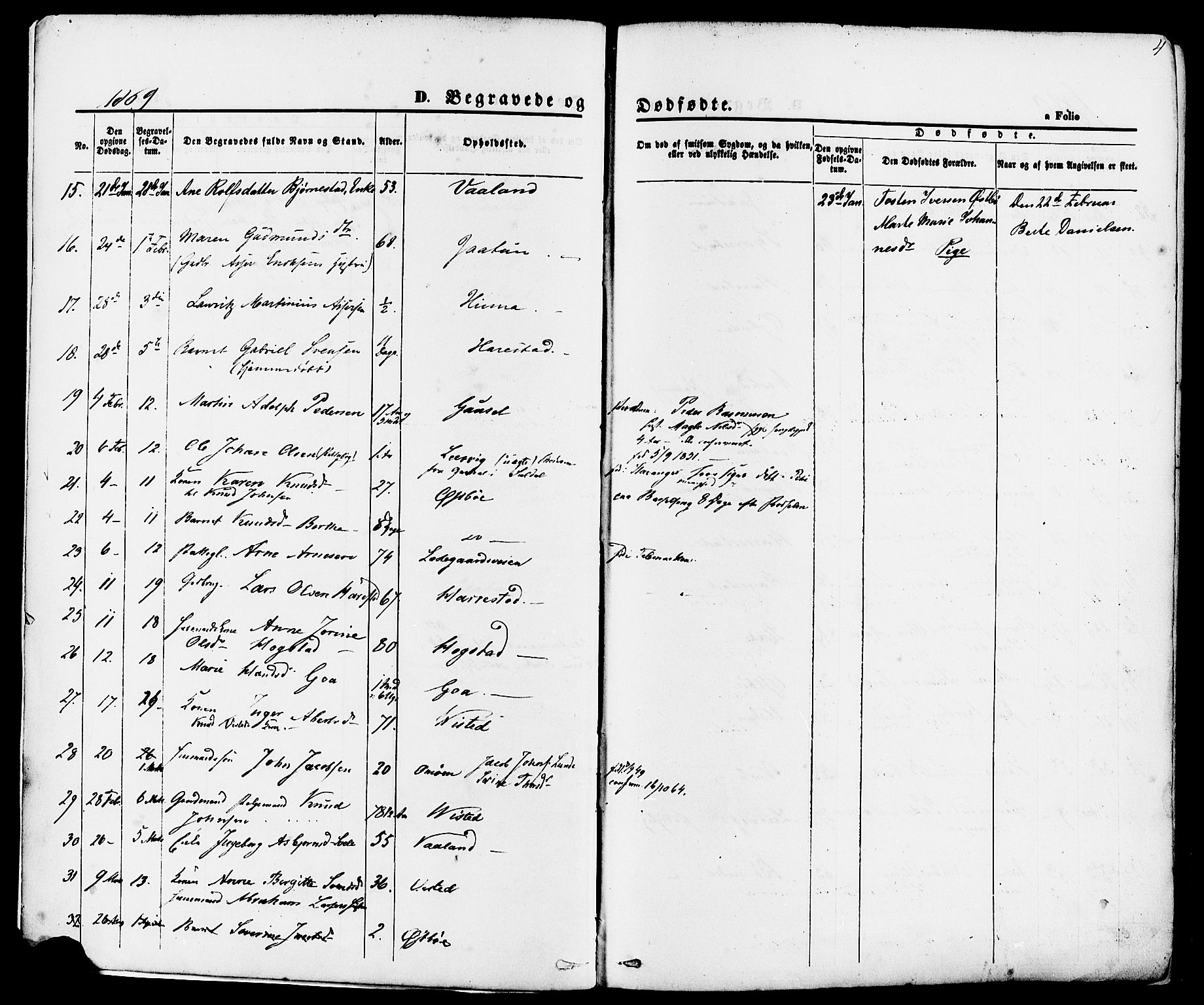 Hetland sokneprestkontor, AV/SAST-A-101826/30/30BA/L0006: Parish register (official) no. A 6, 1869-1884, p. 4