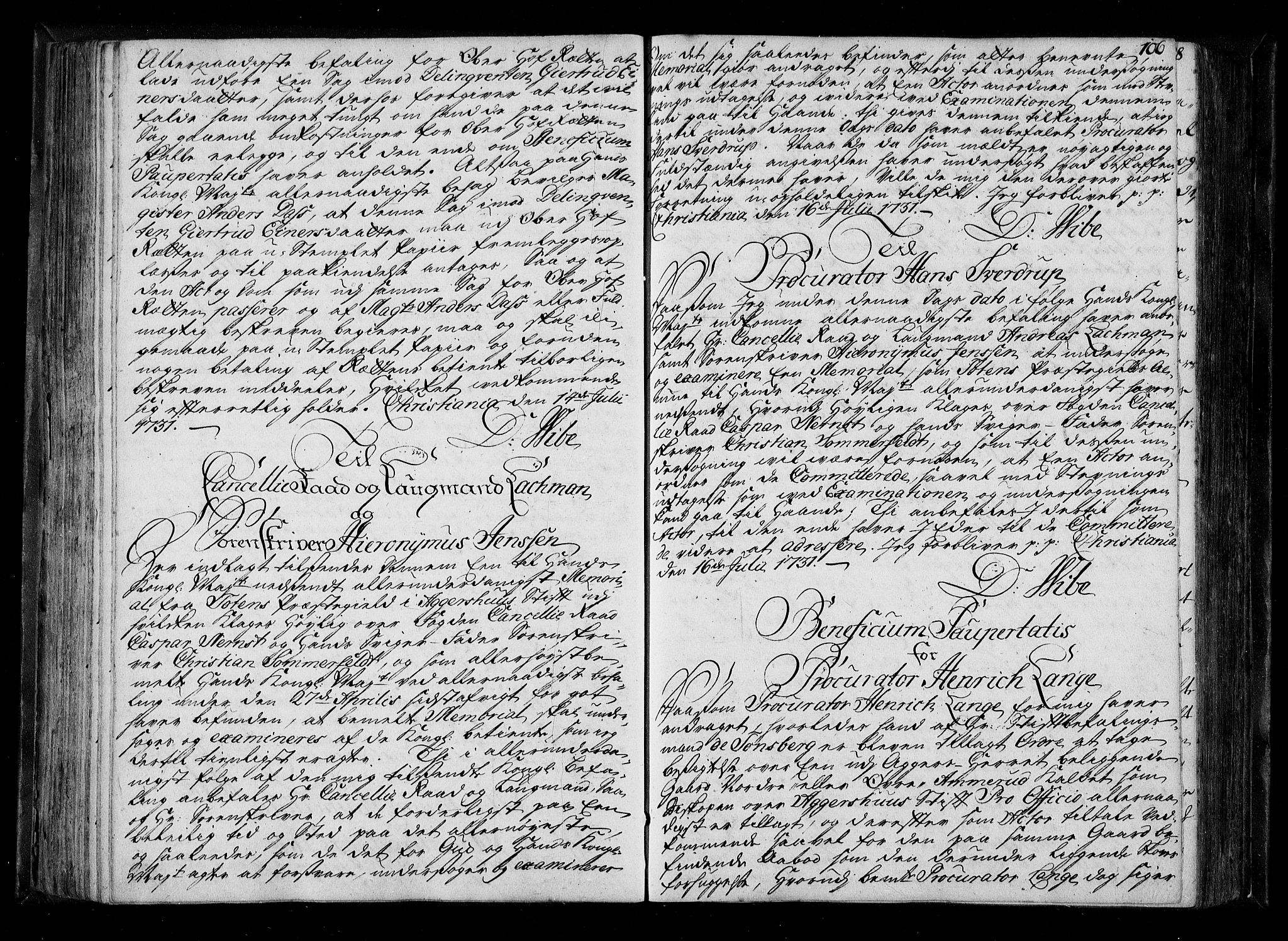 Stattholderembetet 1572-1771, AV/RA-EA-2870/Be/L0011: Kopibok for beneficia paupertatis, 1726-1739, p. 105b-106a