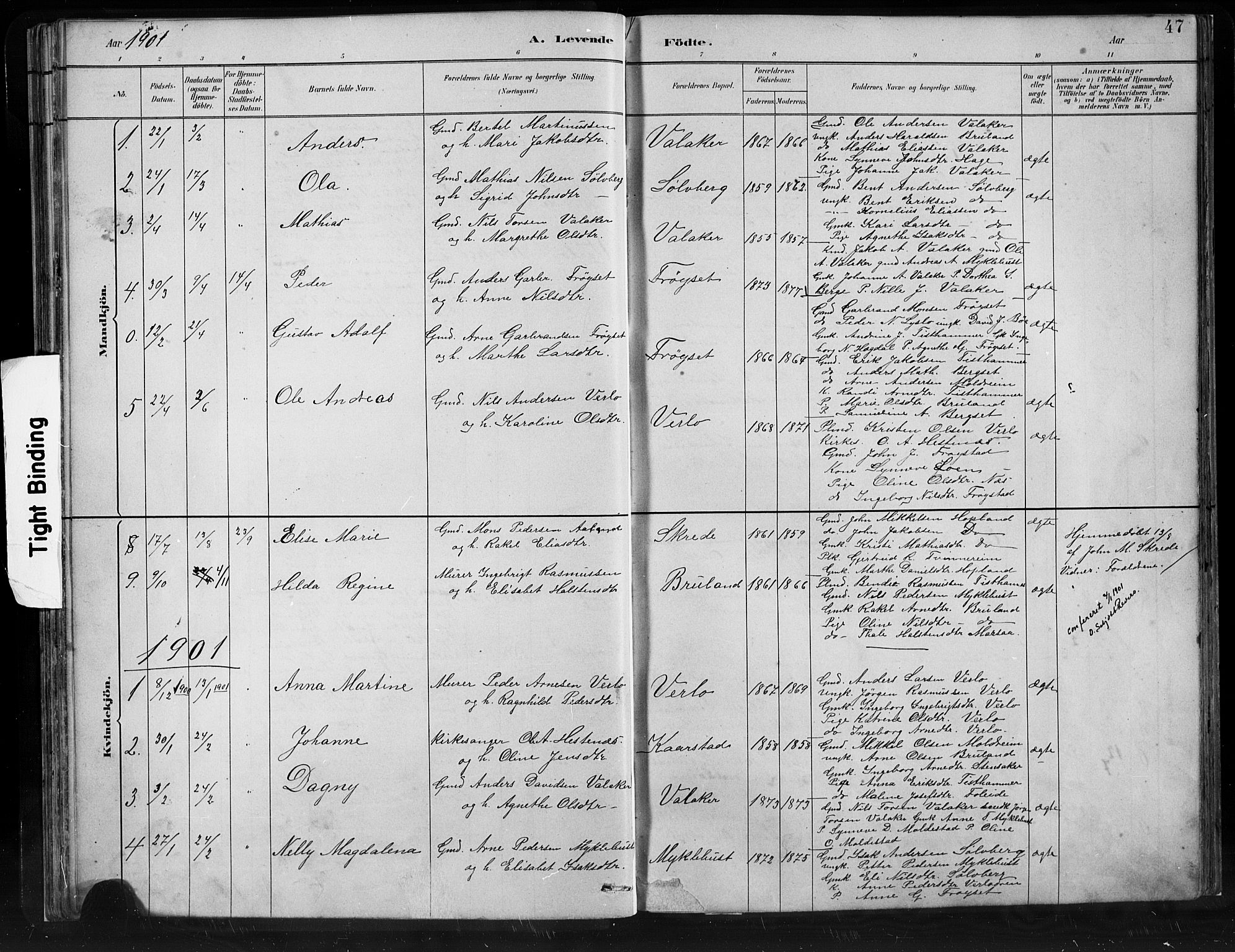Innvik sokneprestembete, SAB/A-80501: Parish register (copy) no. C 3, 1883-1911, p. 47