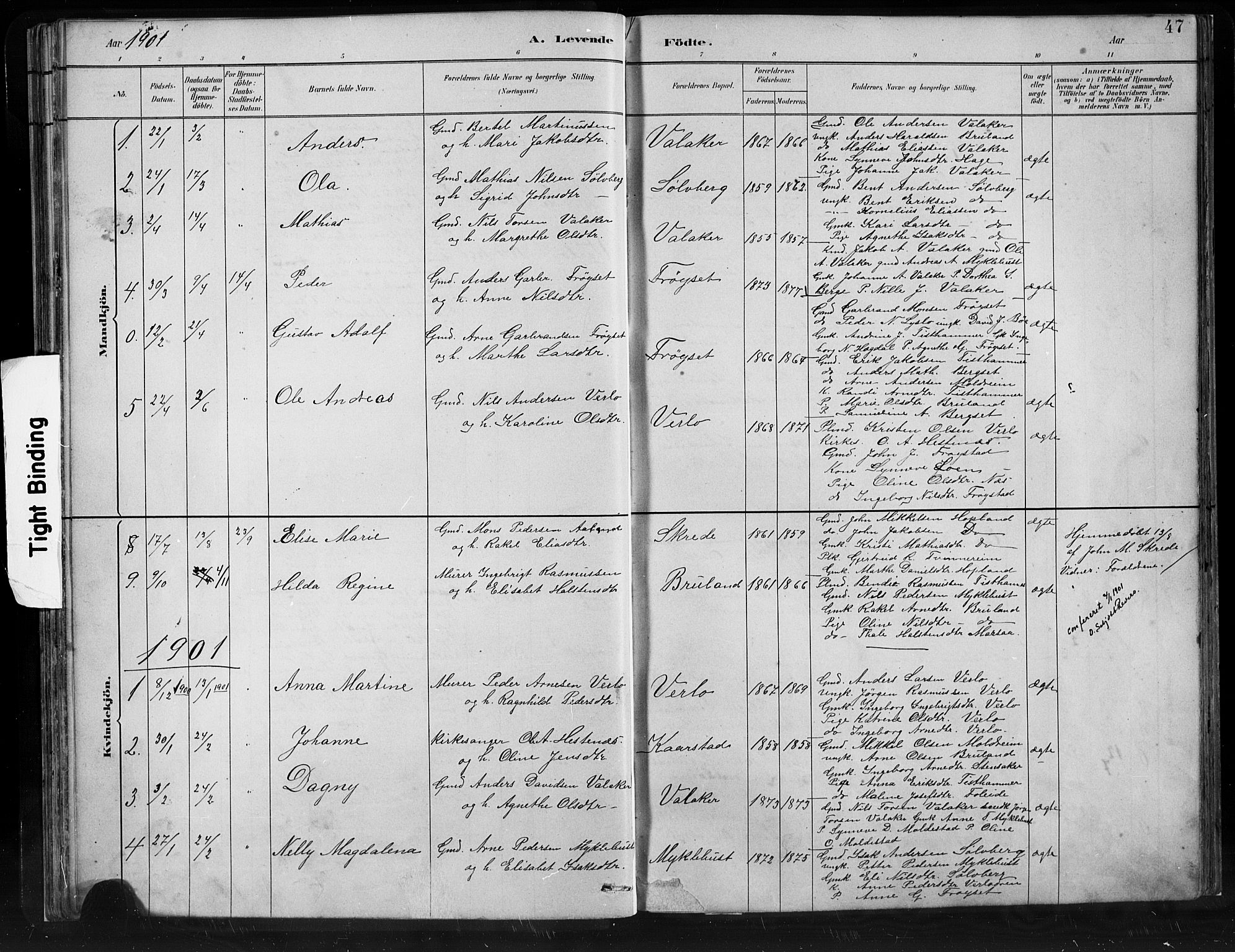 Innvik sokneprestembete, AV/SAB-A-80501: Parish register (copy) no. C 3, 1883-1911, p. 47