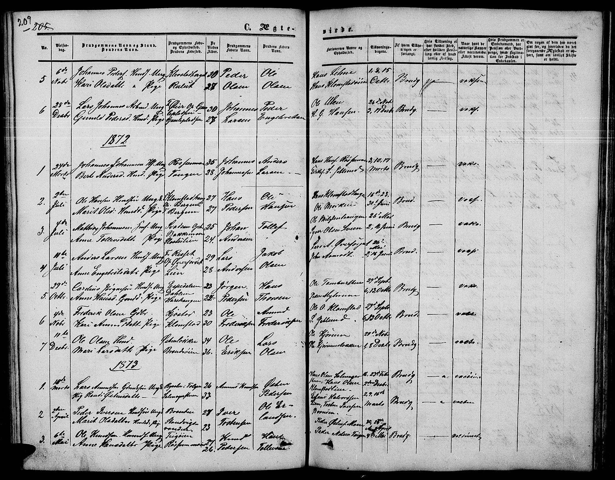 Nord-Fron prestekontor, SAH/PREST-080/H/Ha/Hab/L0003: Parish register (copy) no. 3, 1851-1886, p. 209