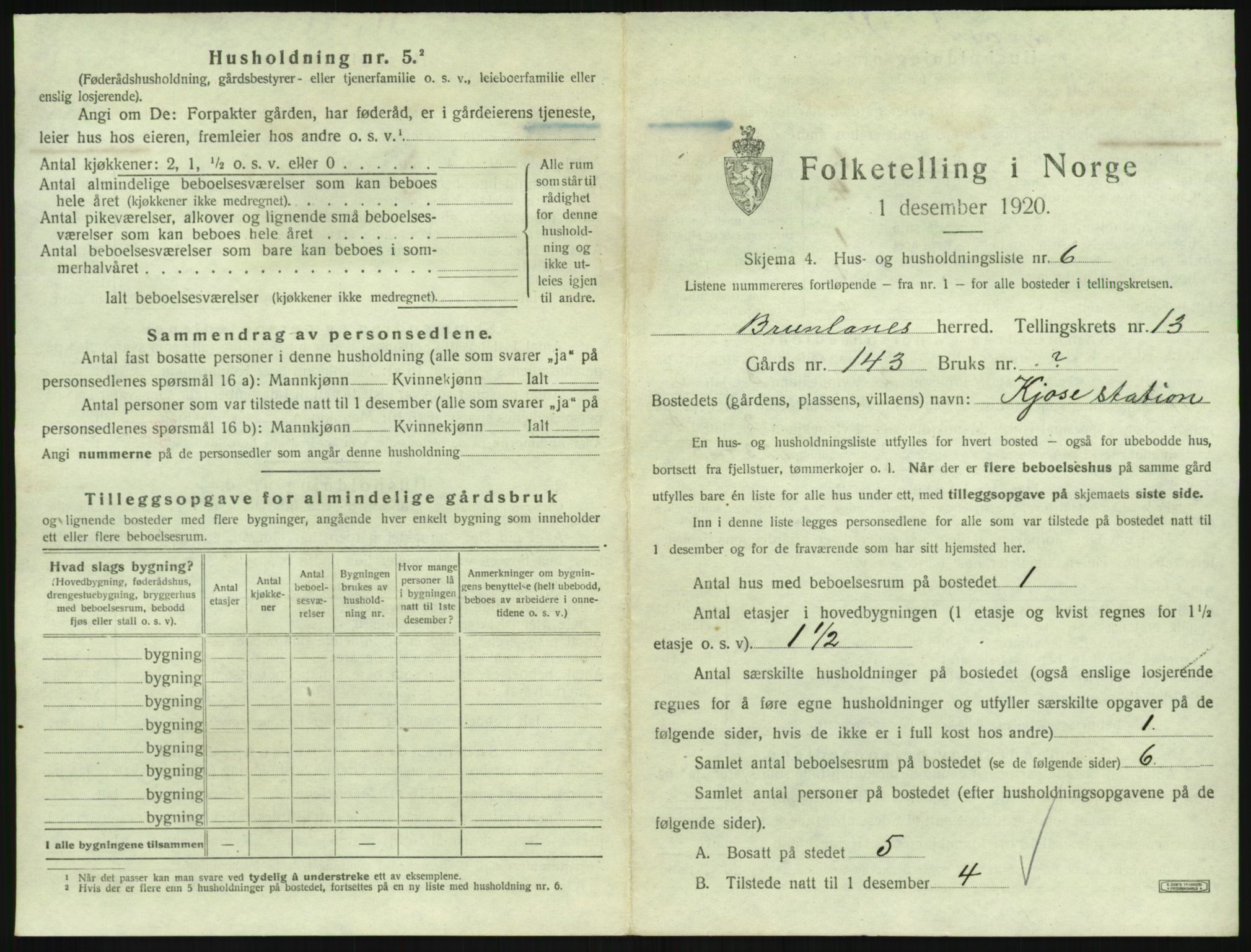 SAKO, 1920 census for Brunlanes, 1920, p. 1759