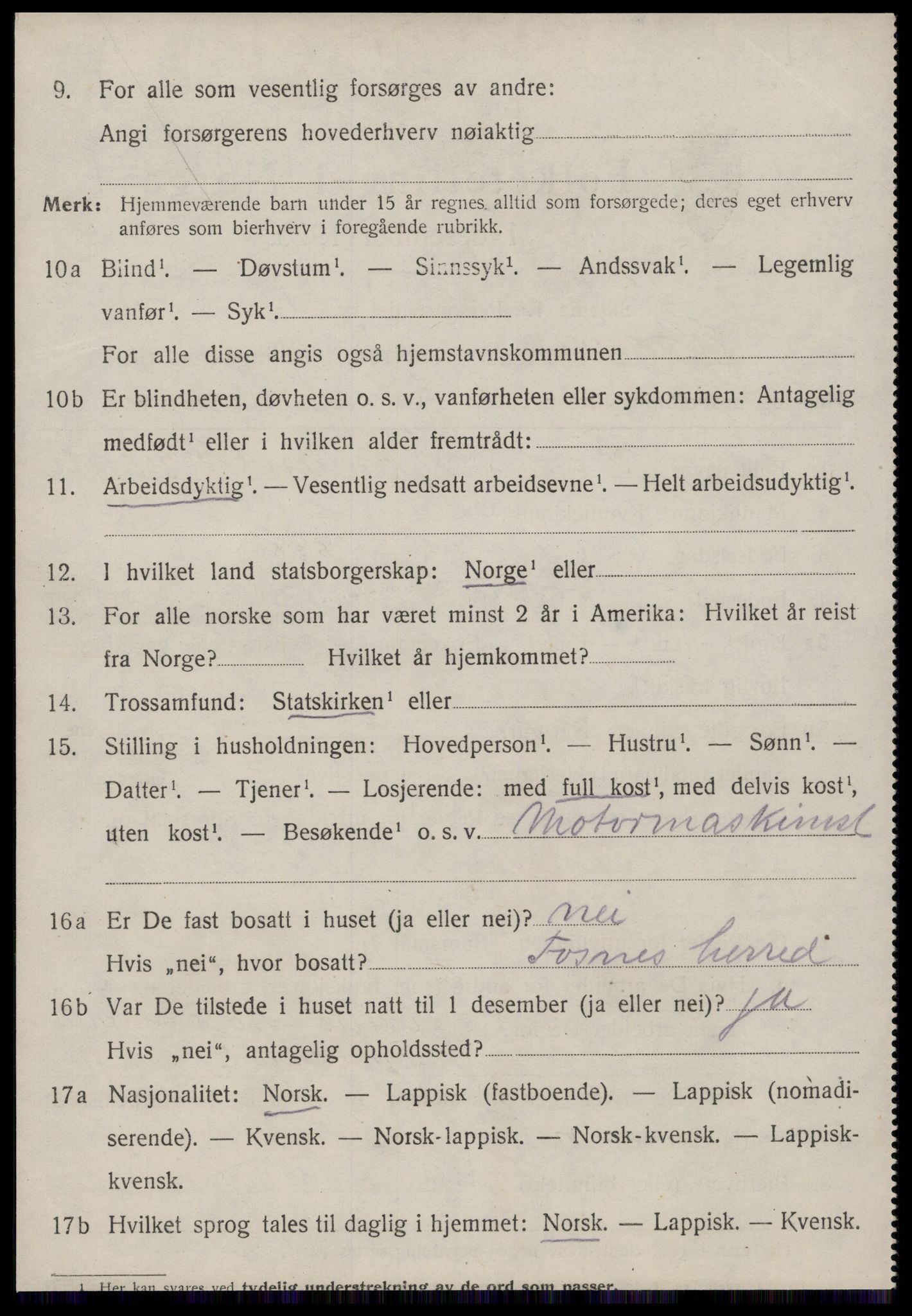 SAT, 1920 census for Stoksund, 1920, p. 3429