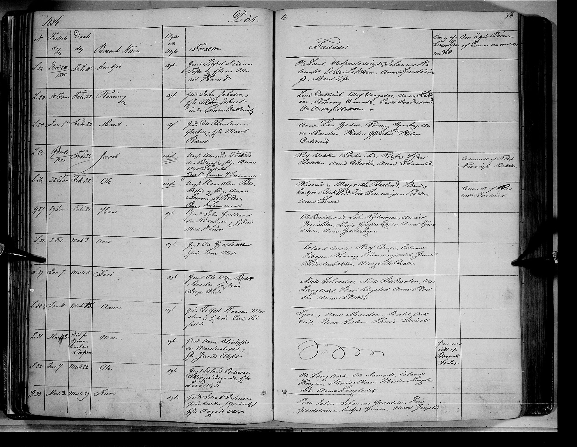 Lom prestekontor, AV/SAH-PREST-070/K/L0006: Parish register (official) no. 6A, 1837-1863, p. 76