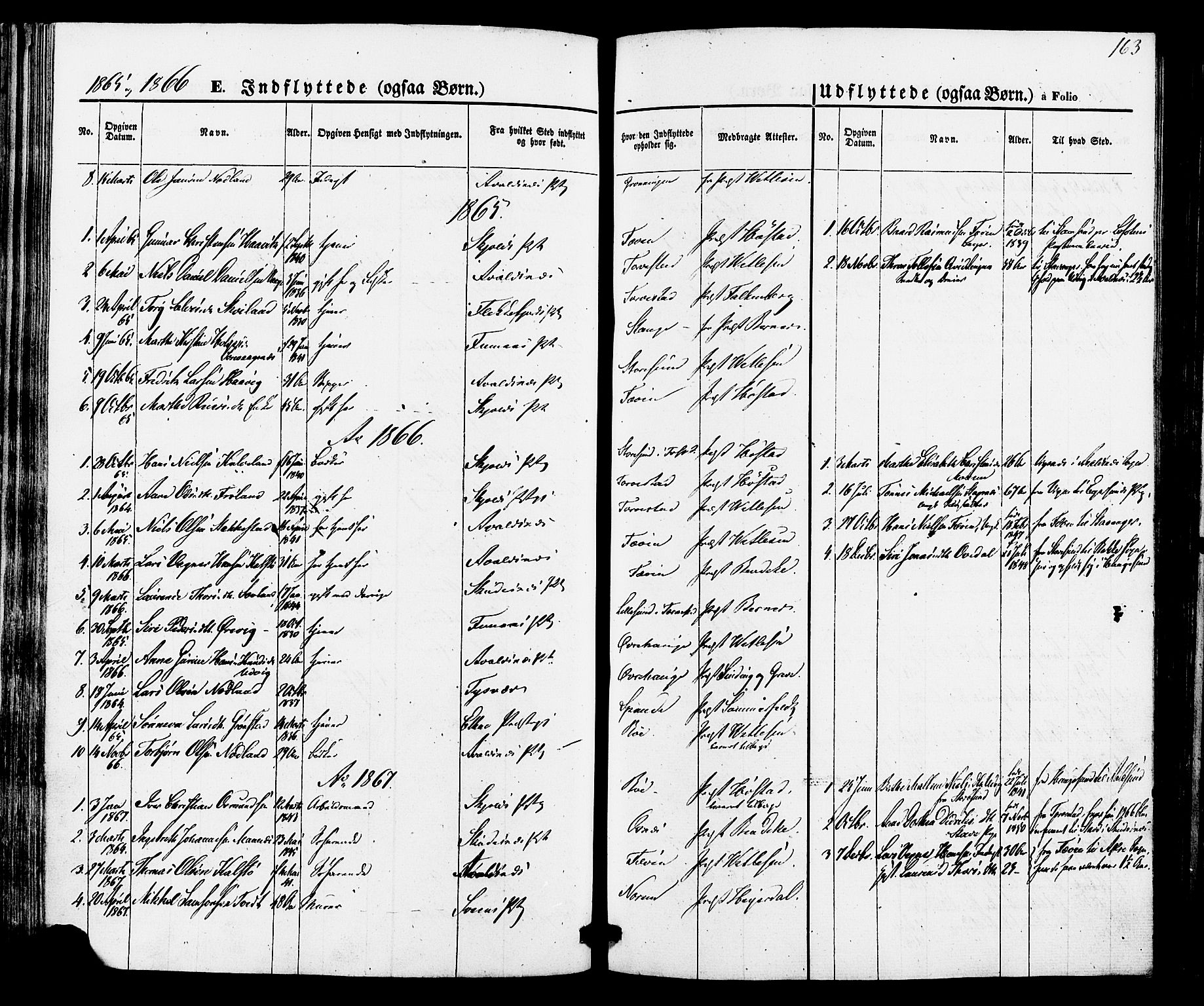 Torvastad sokneprestkontor, AV/SAST-A -101857/H/Ha/Haa/L0010: Parish register (official) no. A 10, 1857-1878, p. 163