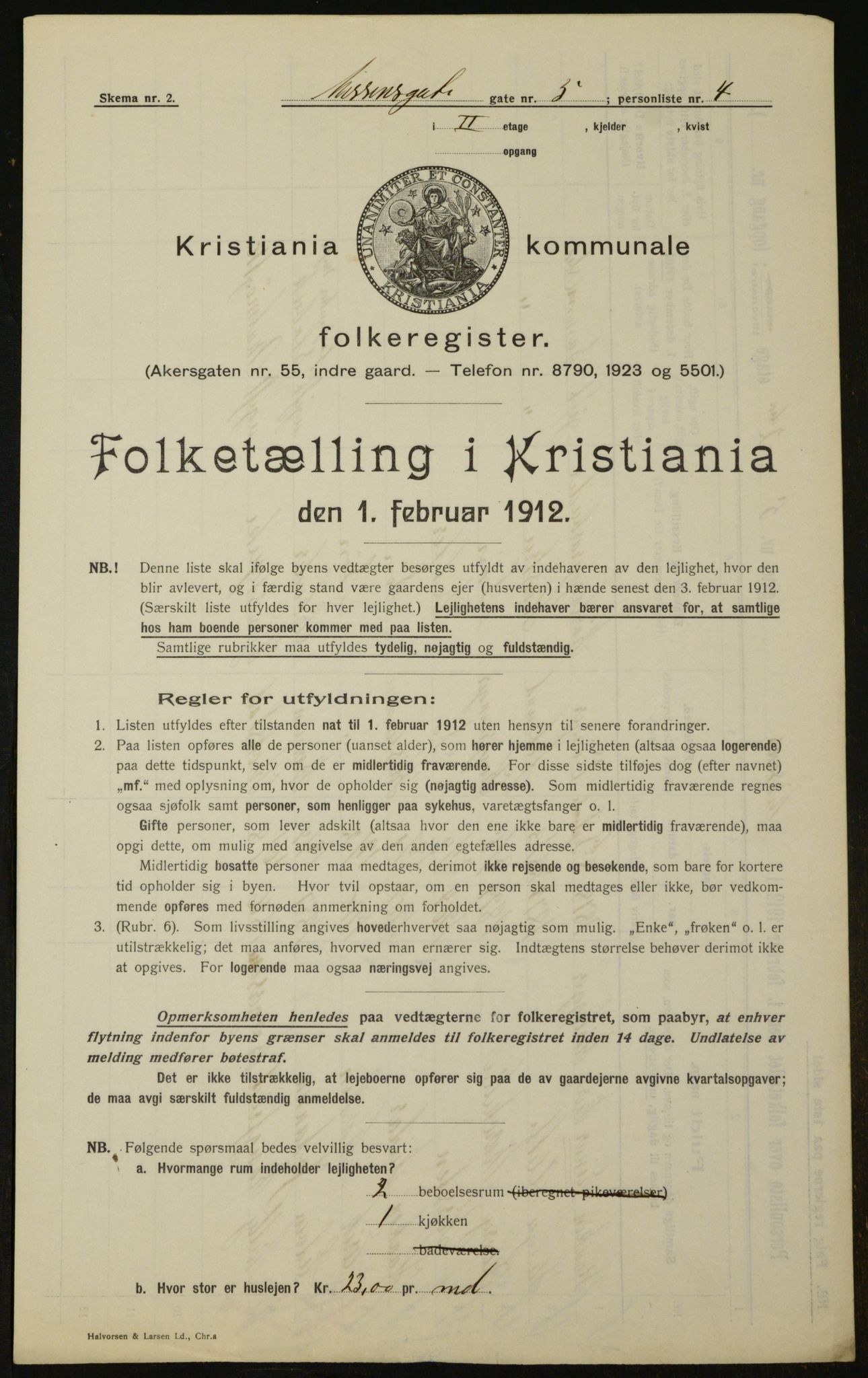OBA, Municipal Census 1912 for Kristiania, 1912, p. 71778