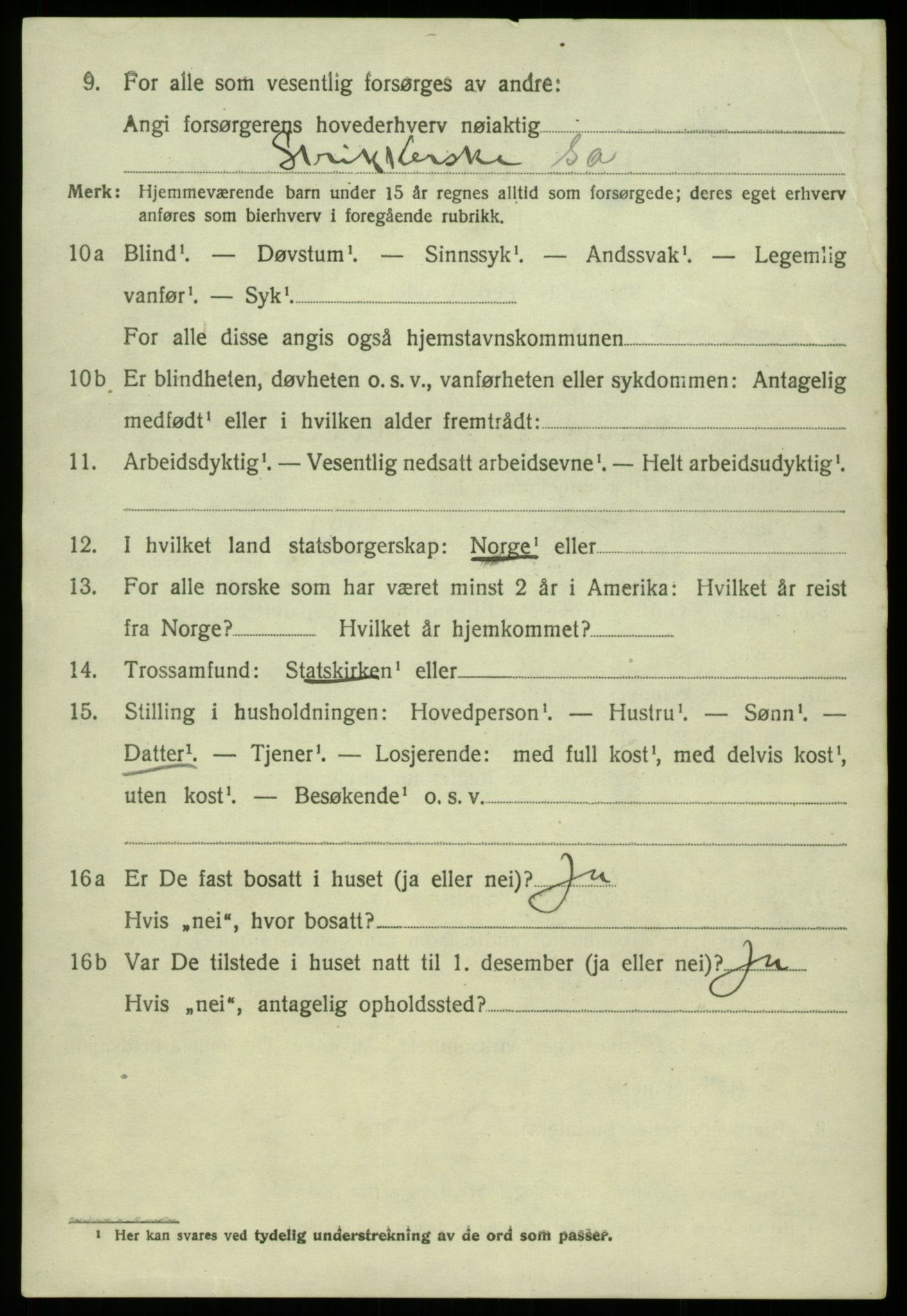 SAB, 1920 census for Os, 1920, p. 5705