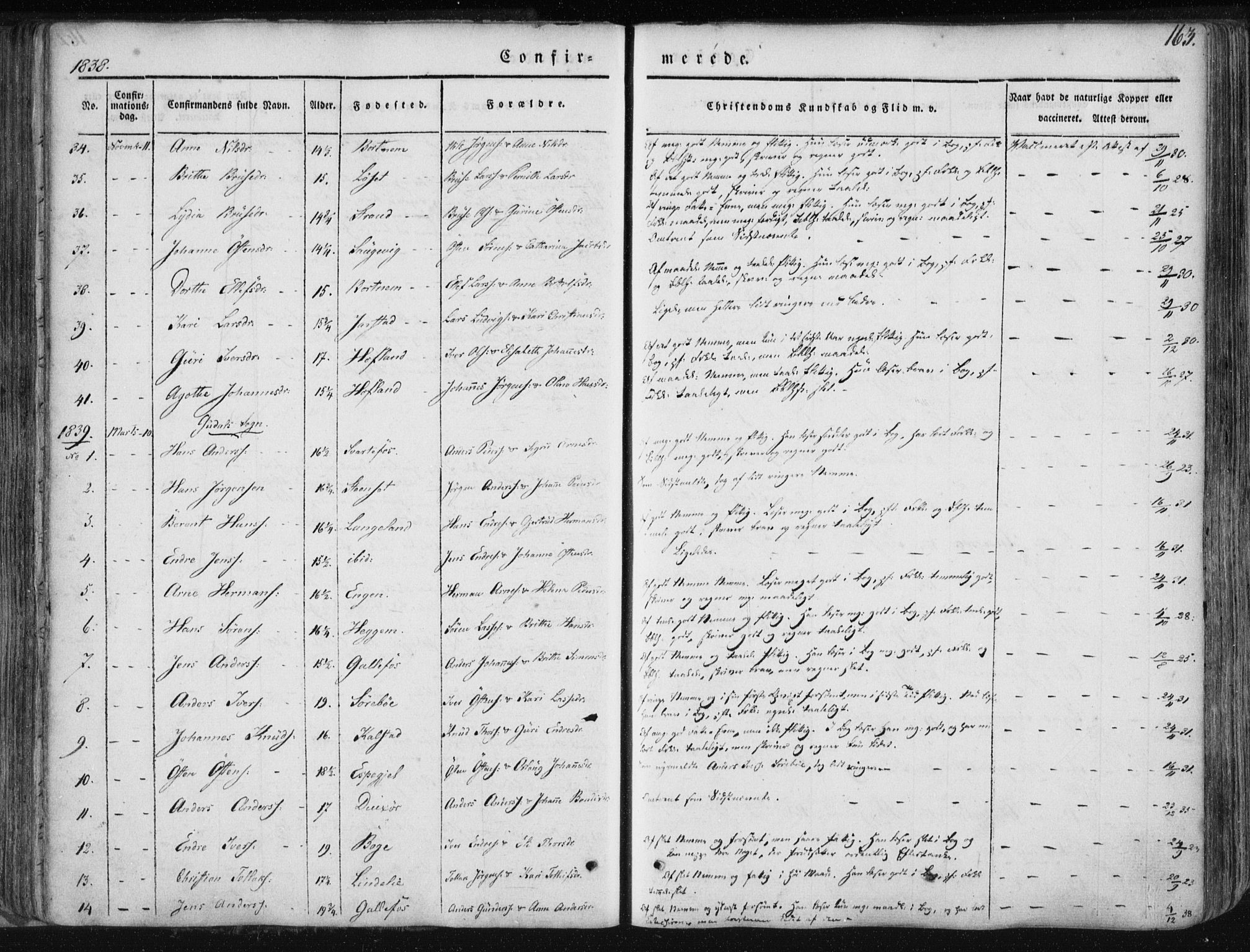 Fjaler sokneprestembete, SAB/A-79801/H/Haa/Haaa/L0006: Parish register (official) no. A 6, 1835-1884, p. 163