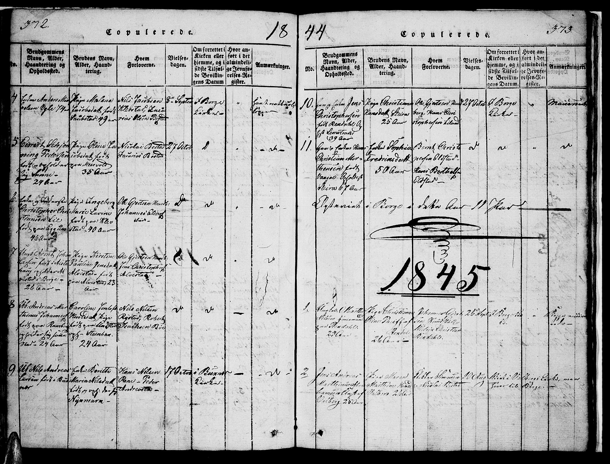 Ministerialprotokoller, klokkerbøker og fødselsregistre - Nordland, AV/SAT-A-1459/880/L1139: Parish register (copy) no. 880C01, 1836-1857, p. 372-373