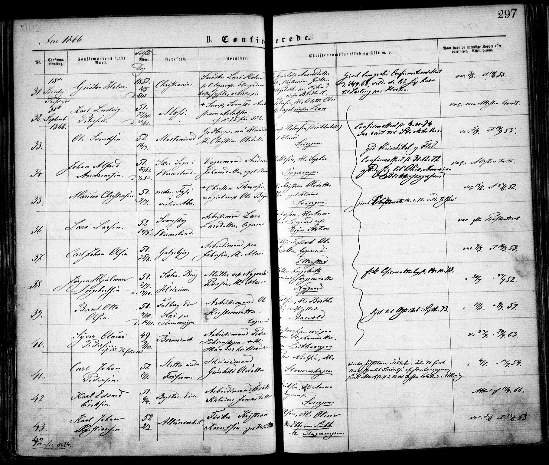 Østre Aker prestekontor Kirkebøker, AV/SAO-A-10840/F/Fa/L0001: Parish register (official) no. I 1, 1861-1869, p. 297