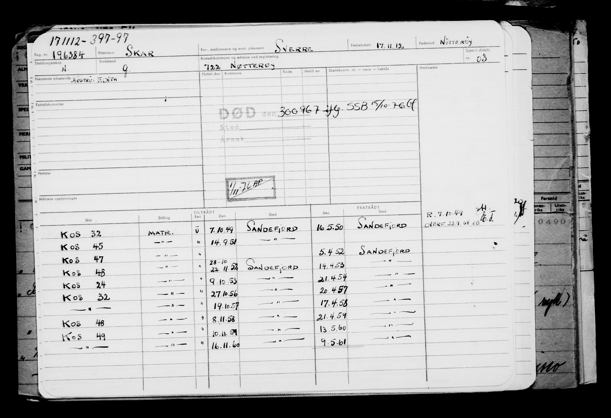 Direktoratet for sjømenn, RA/S-3545/G/Gb/L0108: Hovedkort, 1912, p. 587