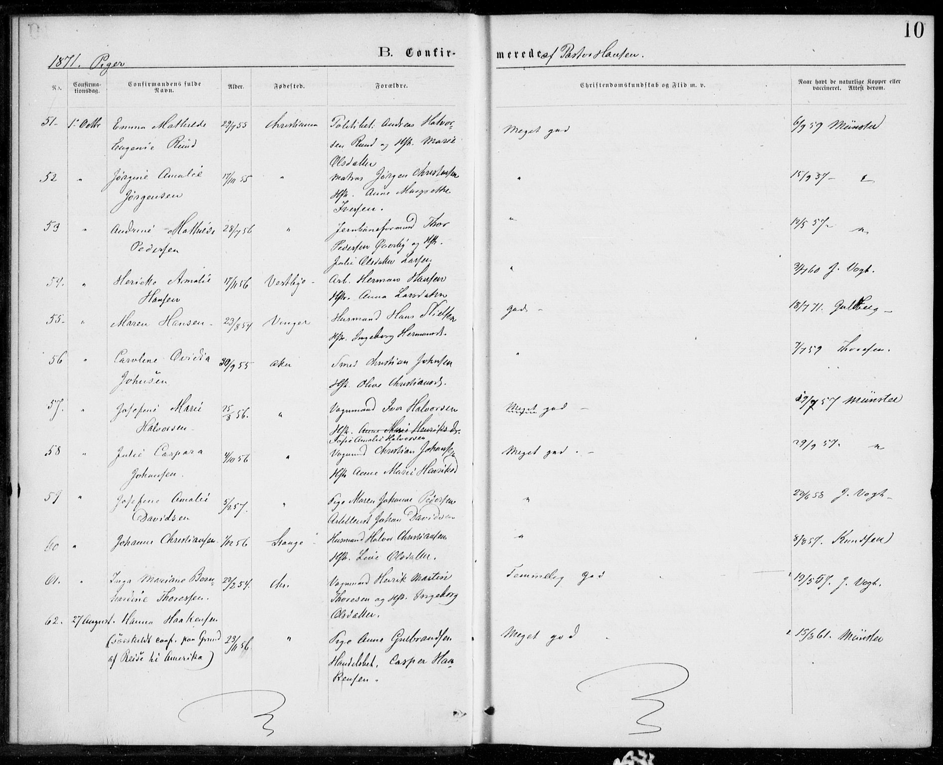 Trefoldighet prestekontor Kirkebøker, SAO/A-10882/F/Fb/L0002: Parish register (official) no. II 2, 1871-1880, p. 10