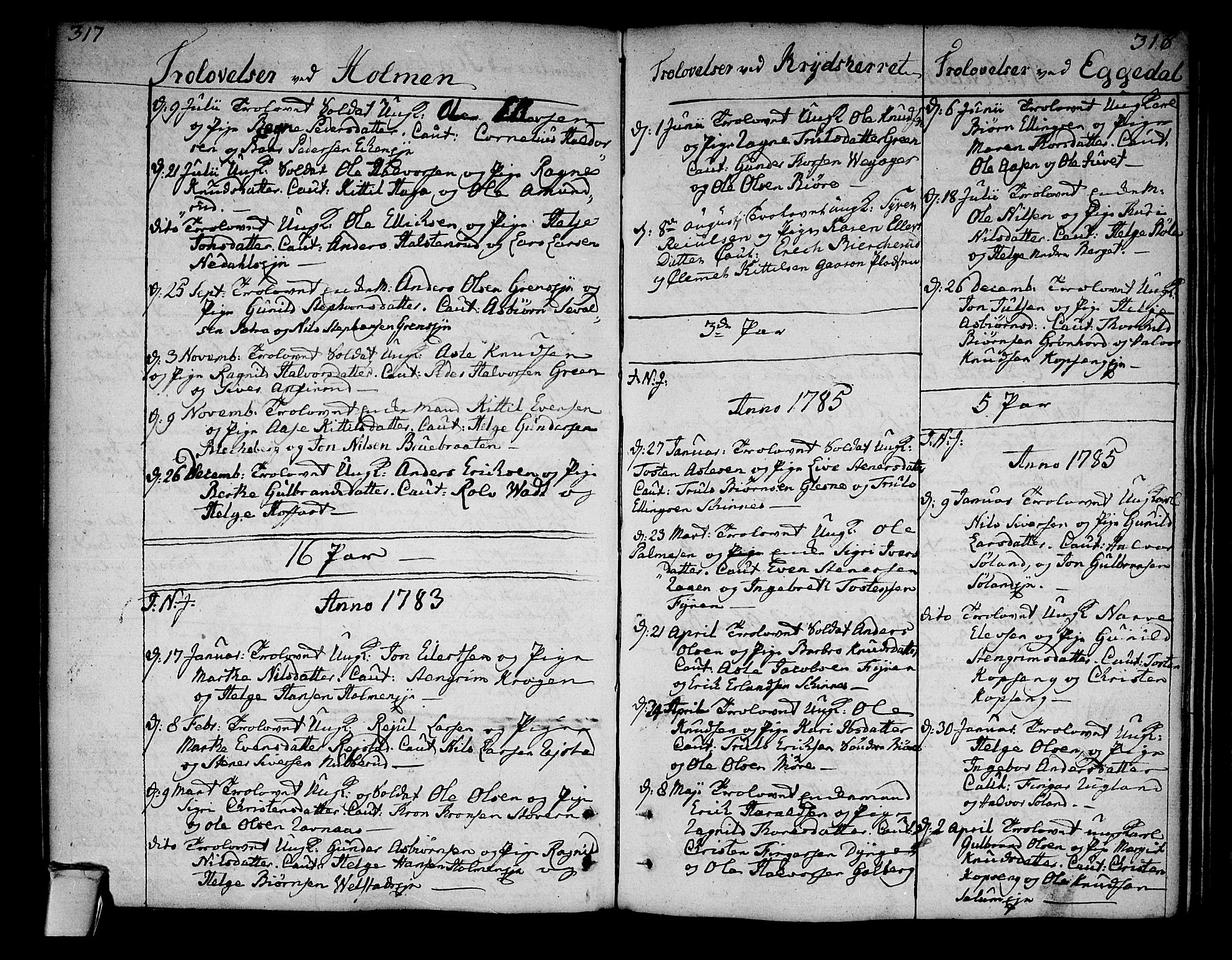 Sigdal kirkebøker, AV/SAKO-A-245/F/Fa/L0002: Parish register (official) no. I 2, 1778-1792, p. 317-318