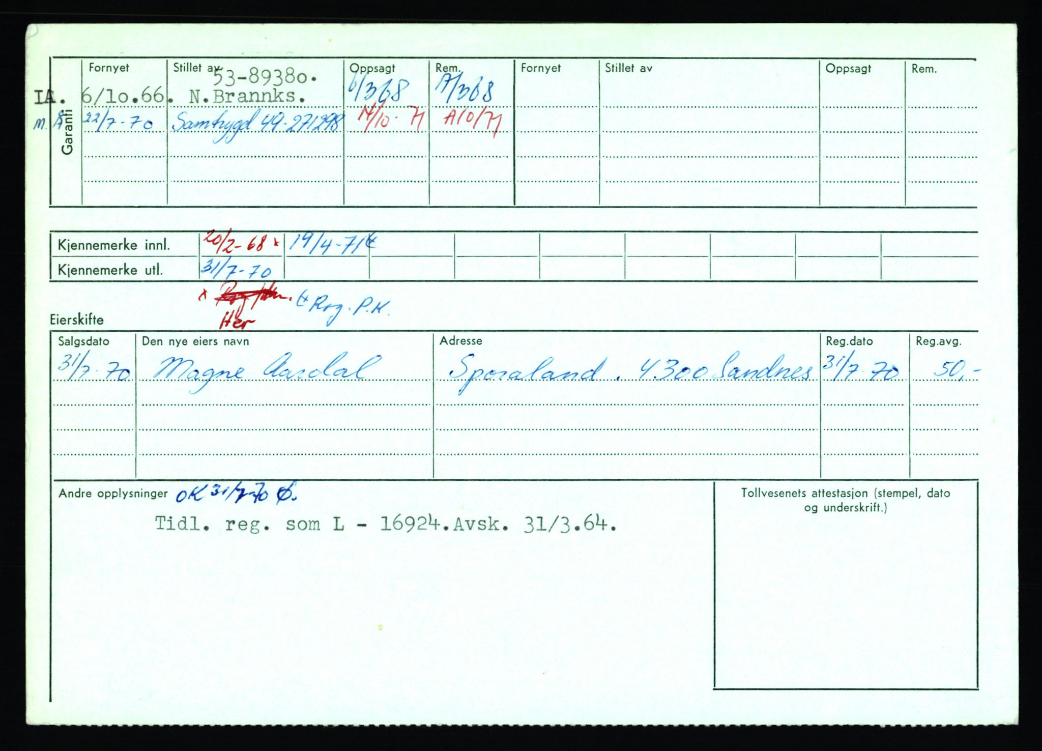 Stavanger trafikkstasjon, AV/SAST-A-101942/0/F/L0044: L-26300 - L-26999, 1930-1971, p. 1574