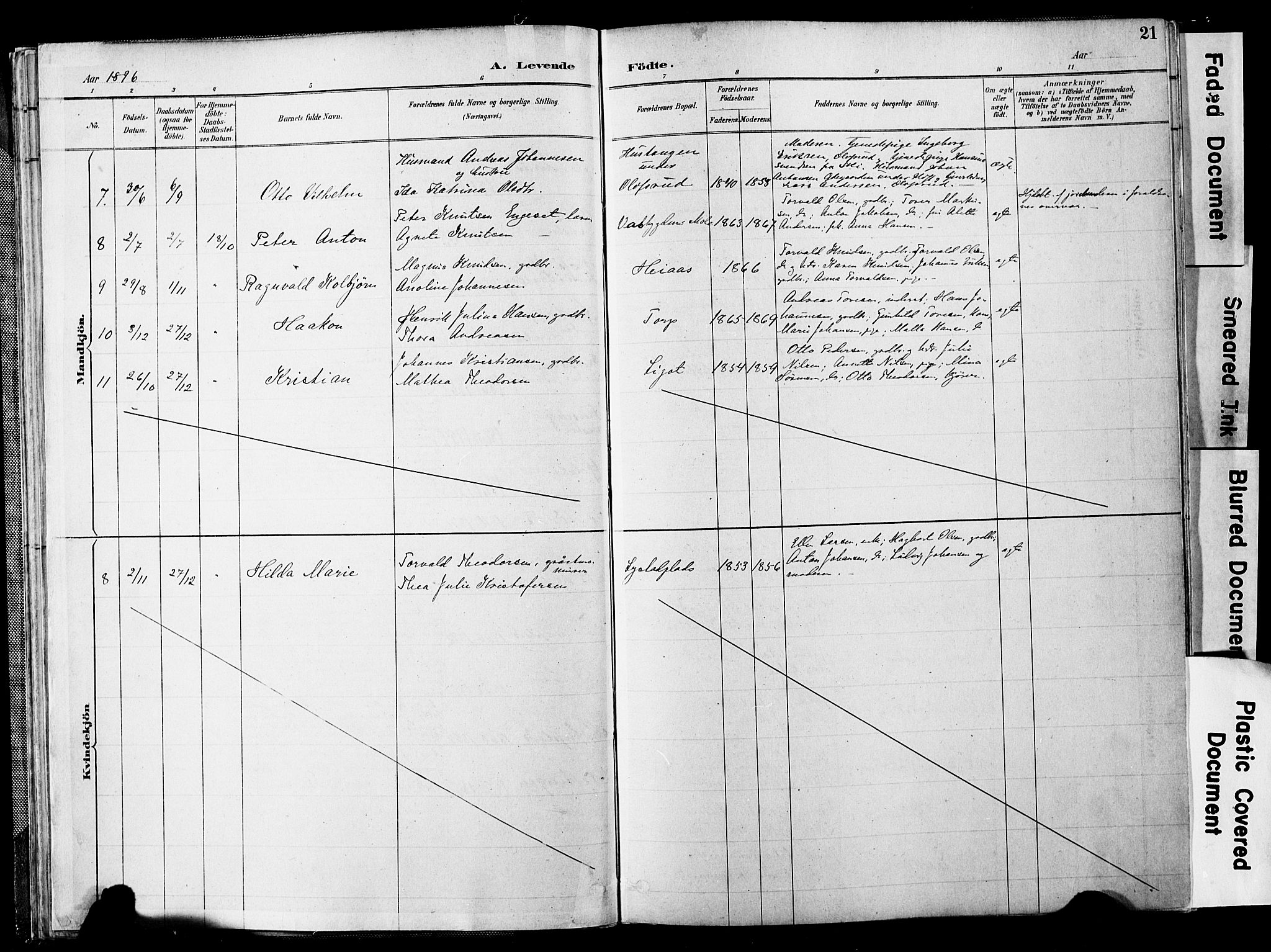 Spydeberg prestekontor Kirkebøker, SAO/A-10924/F/Fb/L0001: Parish register (official) no. II 1, 1886-1907, p. 21