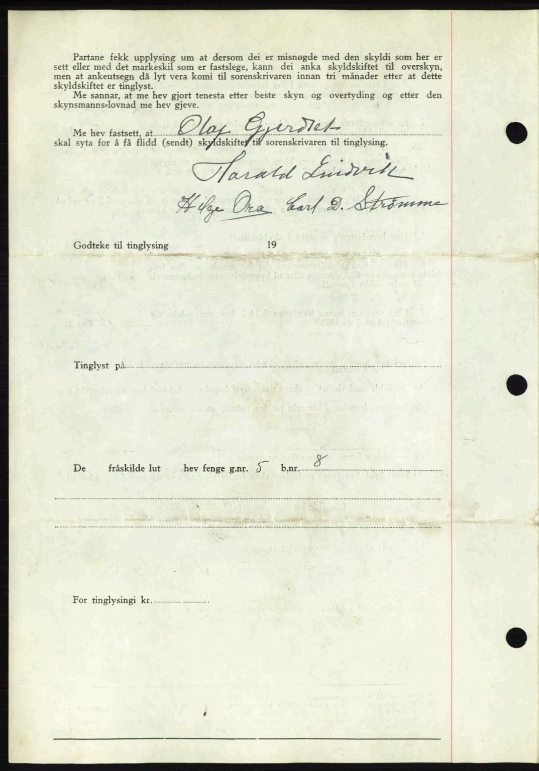 Romsdal sorenskriveri, AV/SAT-A-4149/1/2/2C: Mortgage book no. A10, 1941-1941, Diary no: : 1654/1941