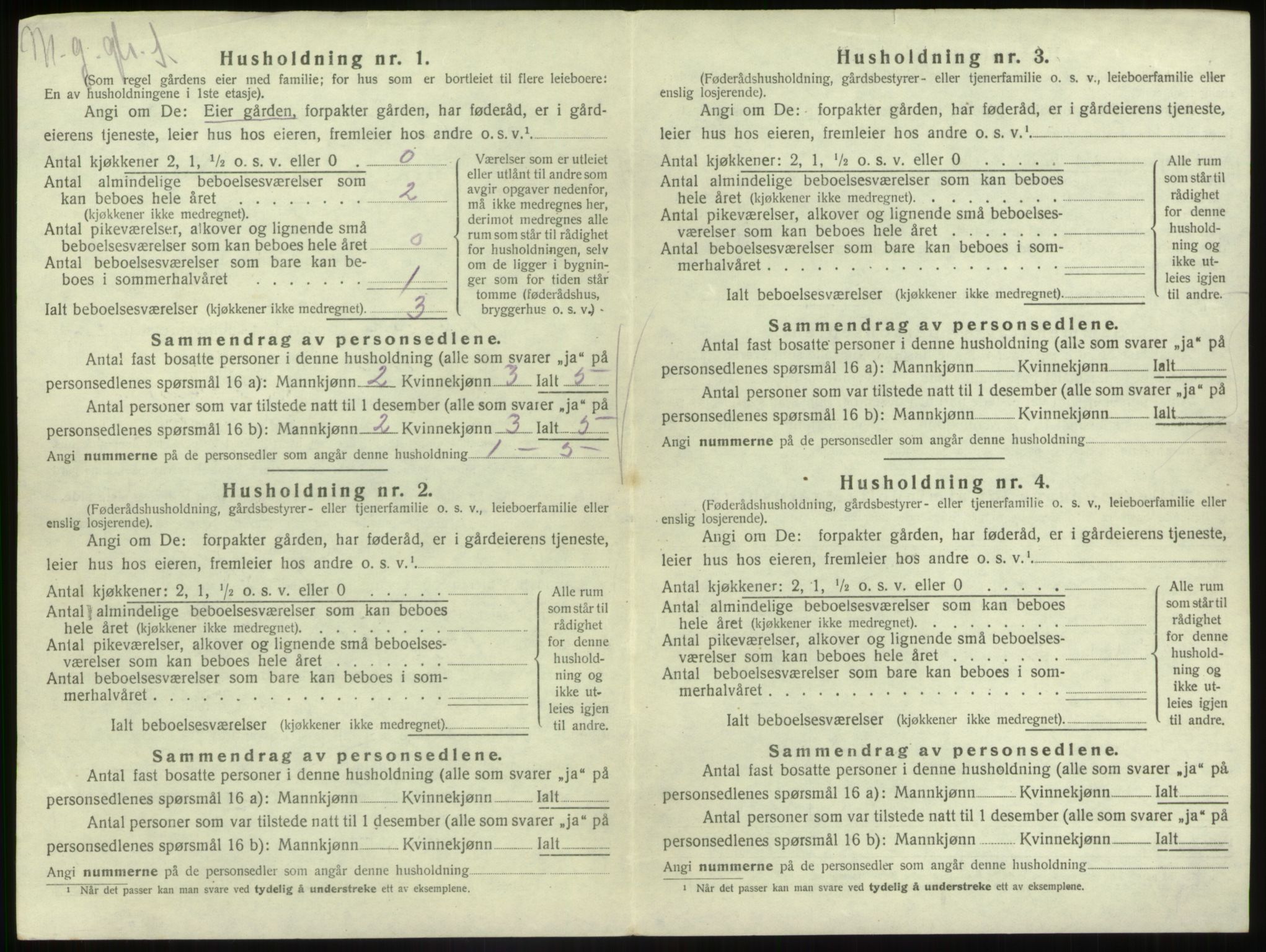 SAB, 1920 census for Gaular, 1920, p. 1197