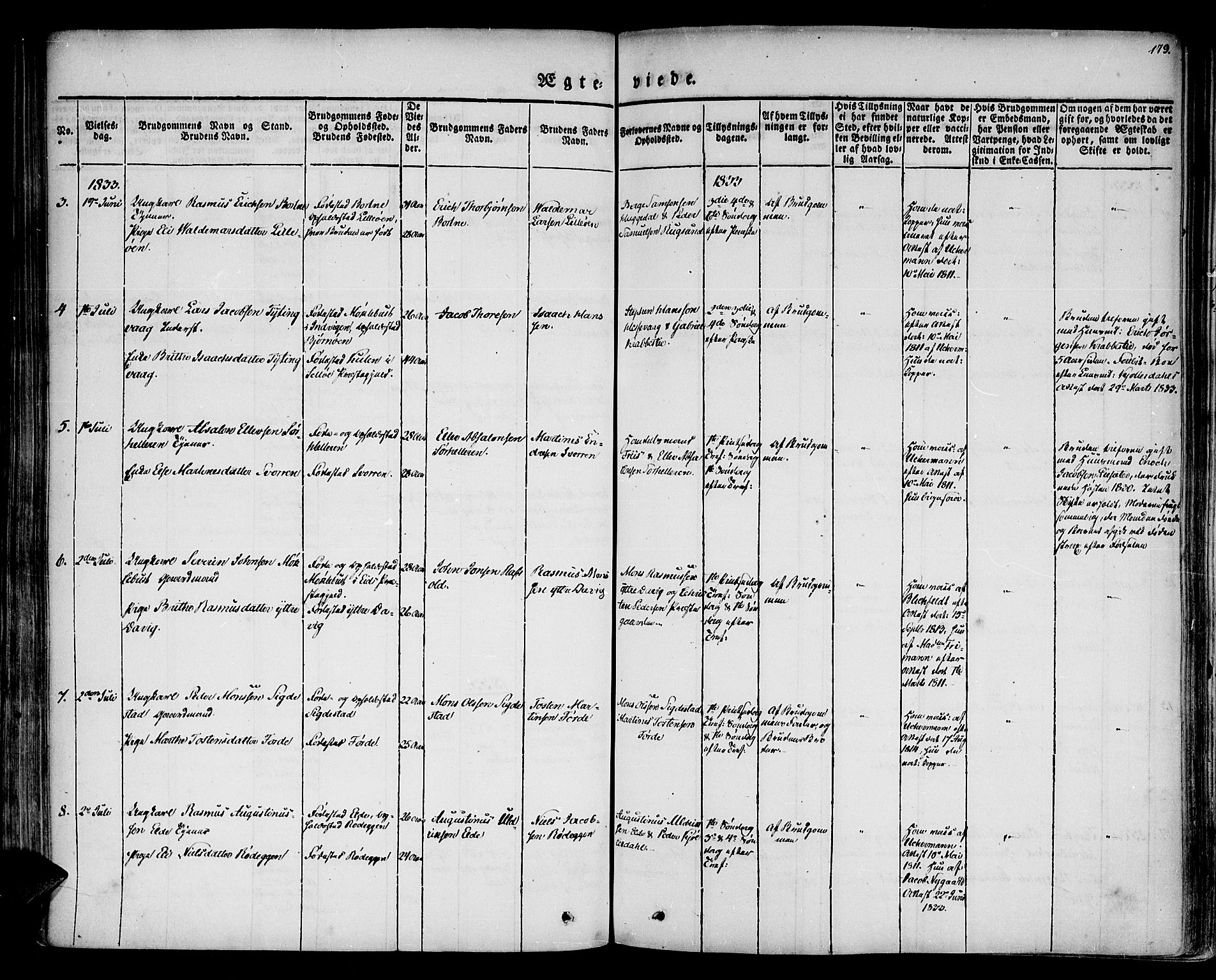 Davik sokneprestembete, AV/SAB-A-79701/H/Haa/Haaa/L0004: Parish register (official) no. A 4, 1830-1849, p. 179