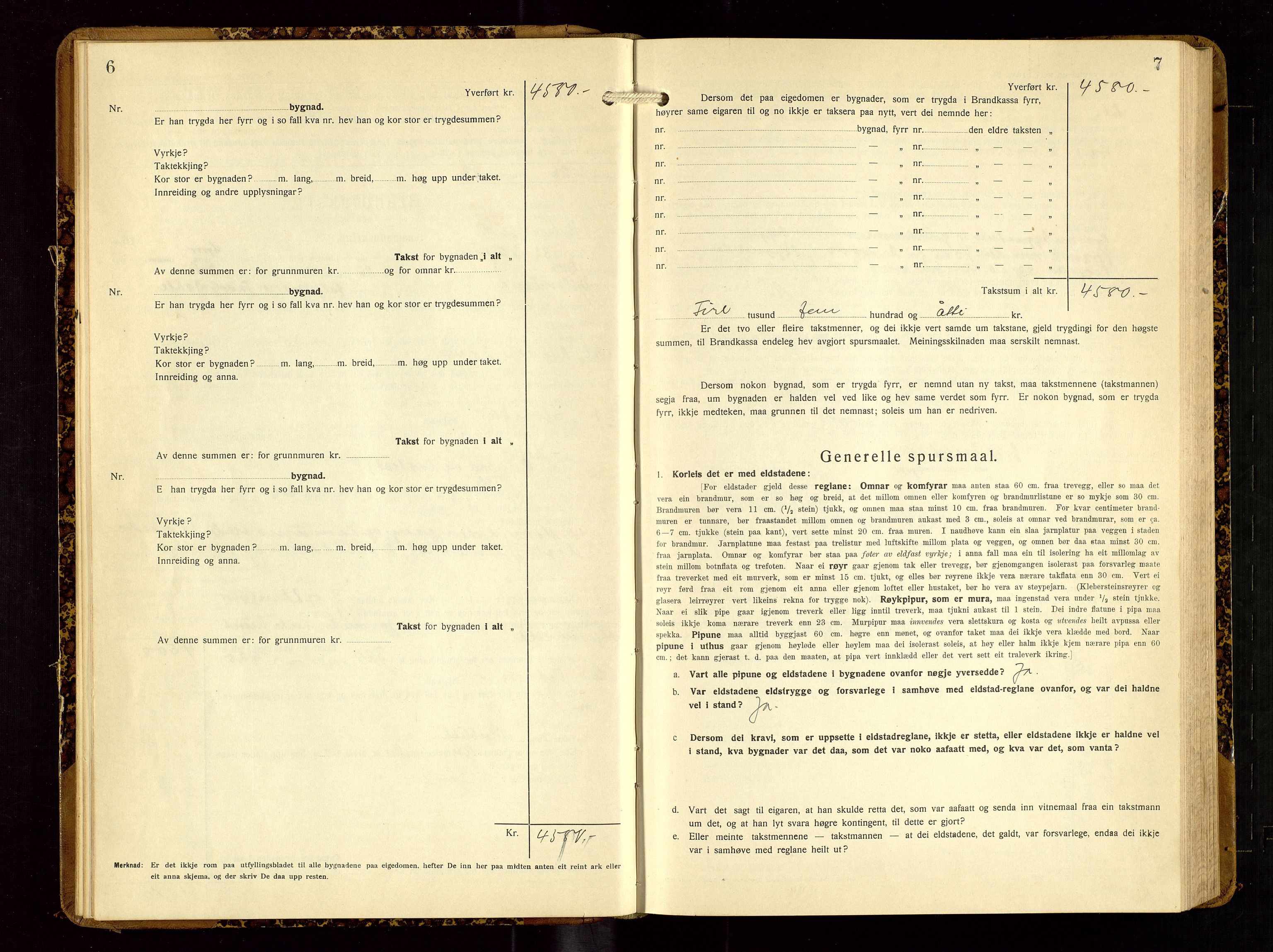 Hjelmeland lensmannskontor, AV/SAST-A-100439/Gob/L0003: "Brandtakstbok", 1932-1950, p. 6-7