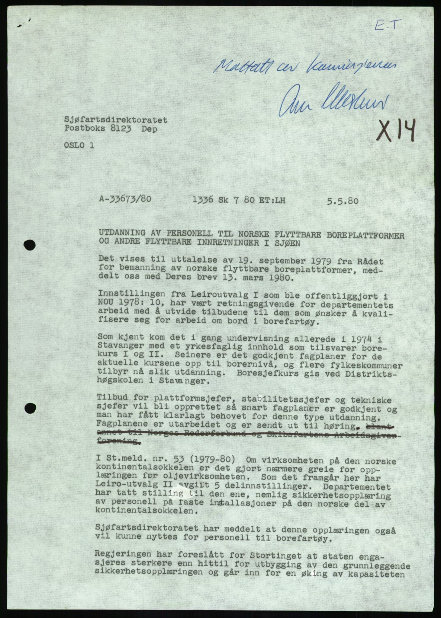 Justisdepartementet, Granskningskommisjonen ved Alexander Kielland-ulykken 27.3.1980, AV/RA-S-1165/D/L0020: X Opplæring/Kompetanse (Doku.liste + X1-X18 av 18)/Y Forskningsprosjekter (Doku.liste + Y1-Y7 av 9), 1980-1981, p. 114
