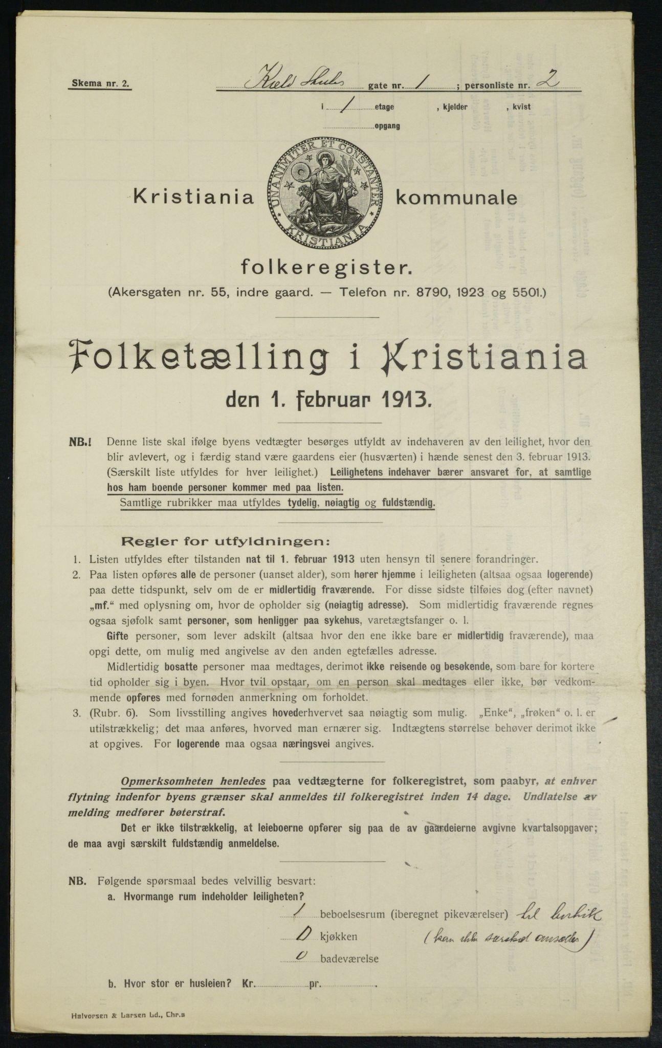 OBA, Municipal Census 1913 for Kristiania, 1913, p. 51212