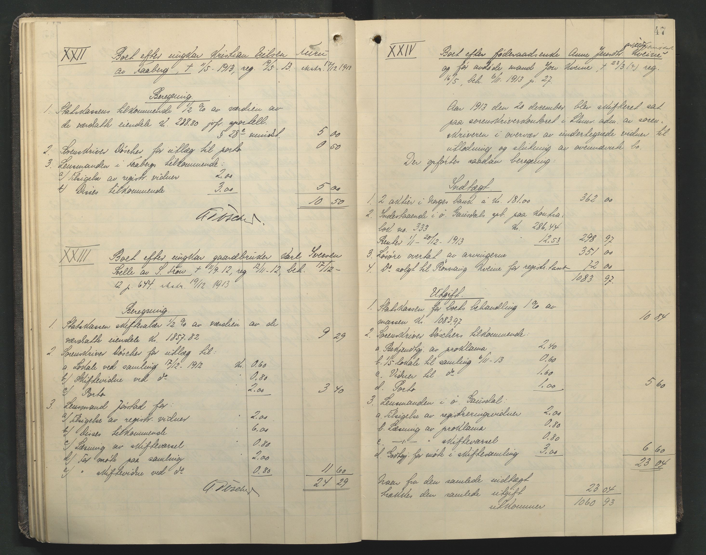 Sør-Gudbrandsdal tingrett, AV/SAH-TING-004/J/Ja/Jae/L0002: Skifteutlodningsprotokoll - landet, 1912-1921, p. 47