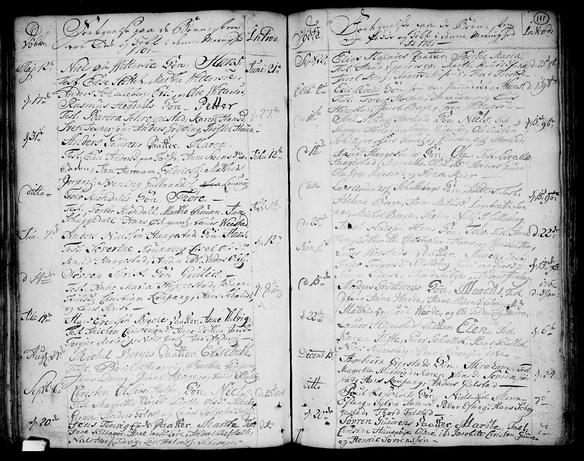 Tjølling kirkebøker, AV/SAKO-A-60/F/Fa/L0003: Parish register (official) no. 3, 1735-1778, p. 111