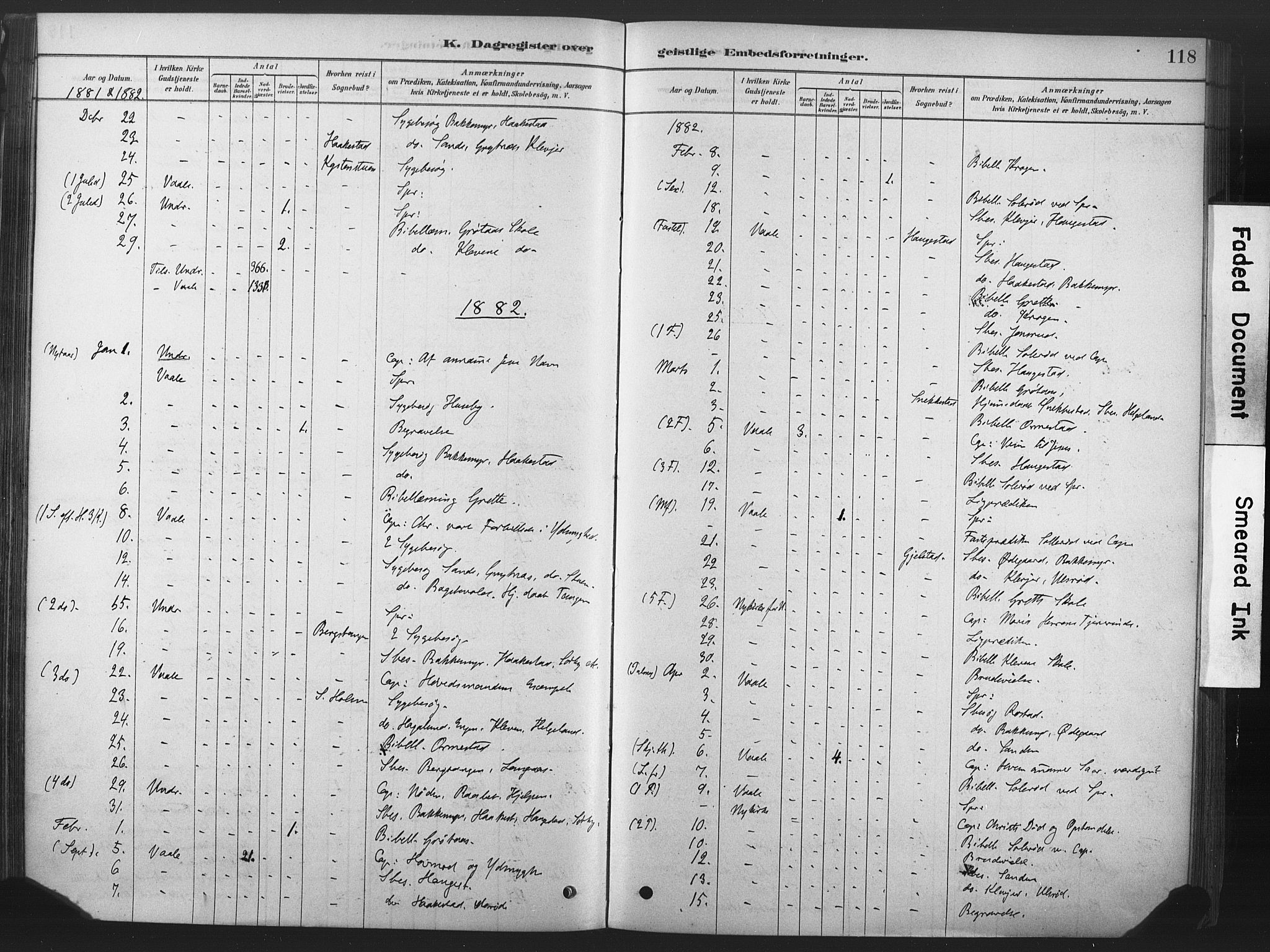 Våle kirkebøker, SAKO/A-334/F/Fb/L0002: Parish register (official) no. II 2, 1878-1907, p. 118