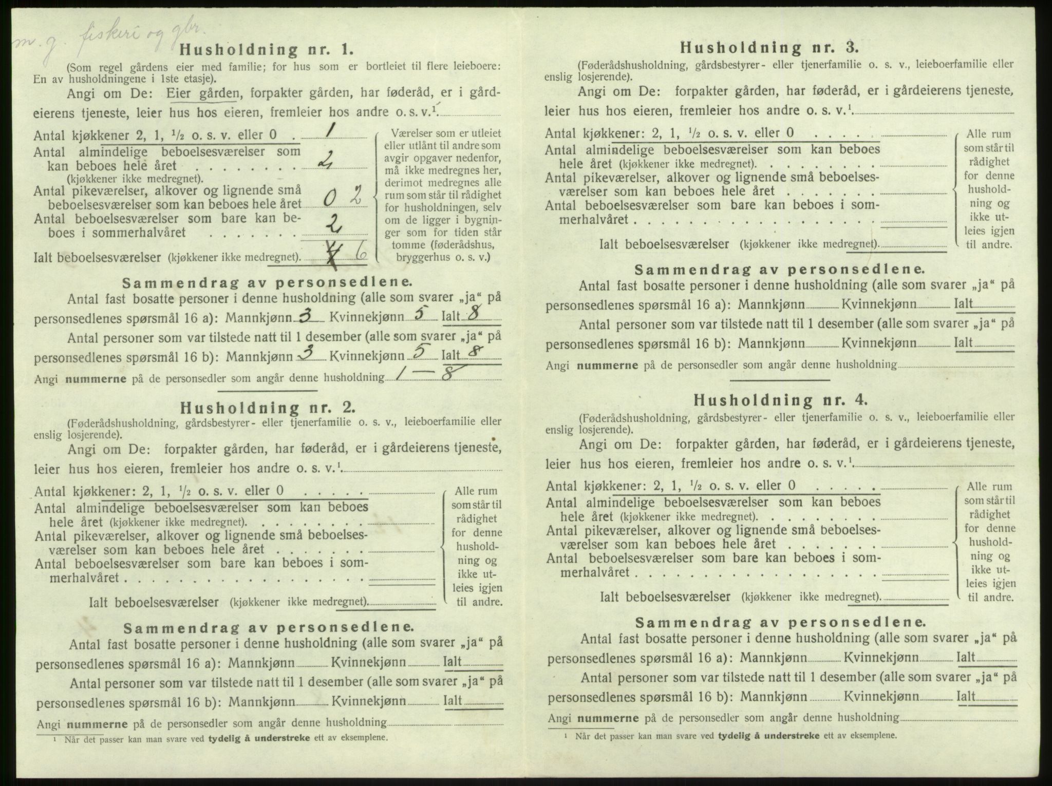 SAB, 1920 census for Solund, 1920, p. 198