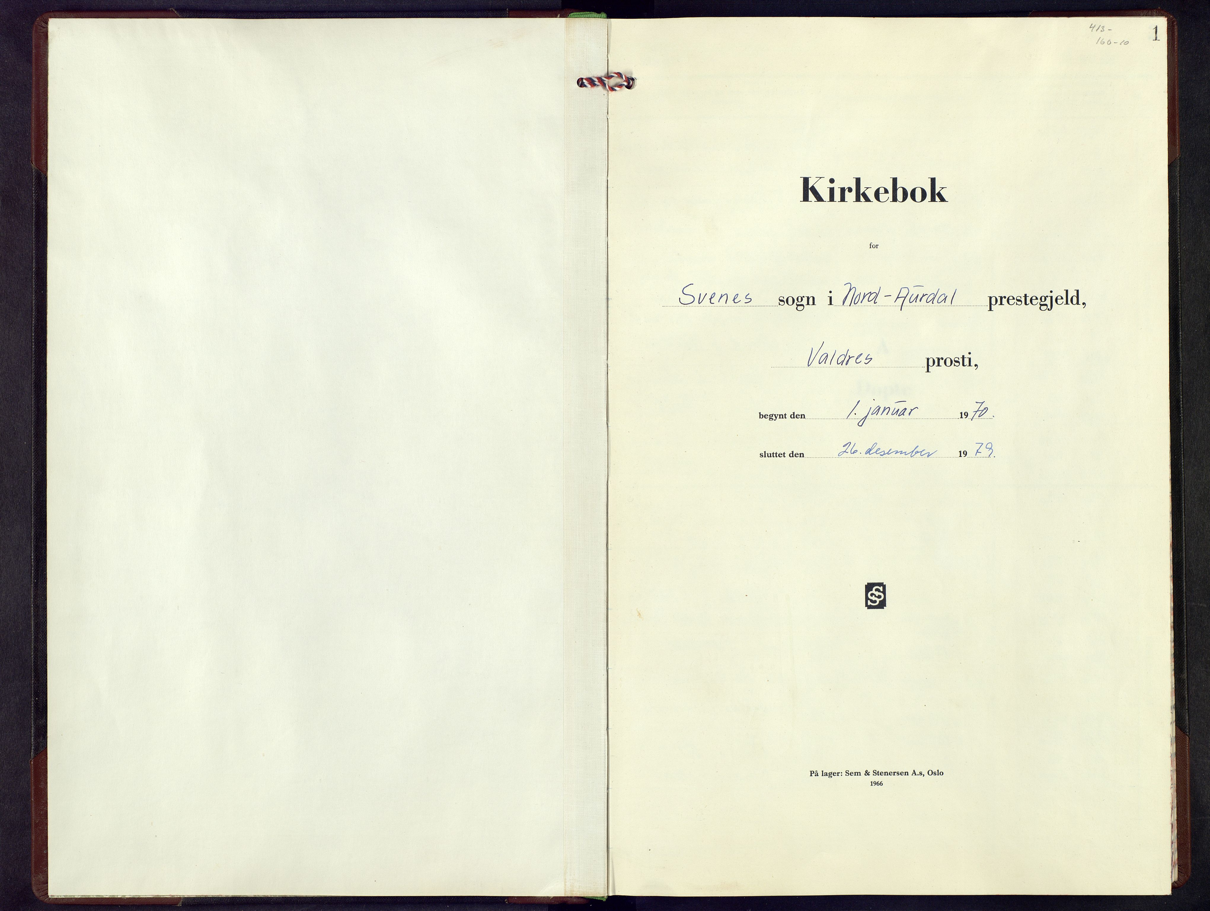 Nord-Aurdal prestekontor, AV/SAH-PREST-132/H/Ha/Hab/L0023: Parish register (copy) no. 23, 1970-1979, p. 1