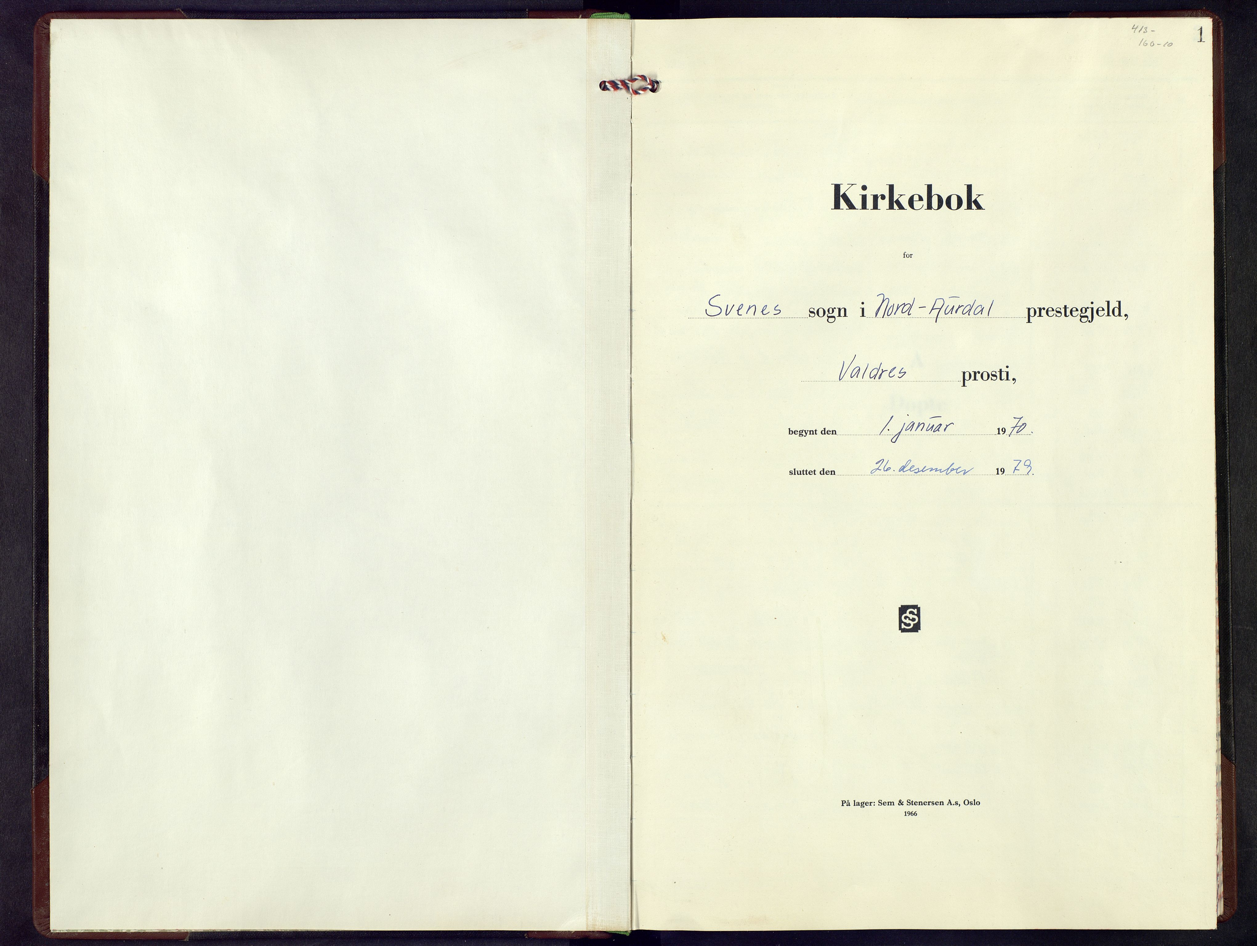 Nord-Aurdal prestekontor, SAH/PREST-132/H/Ha/Hab/L0023: Parish register (copy) no. 23, 1970-1979, p. 1