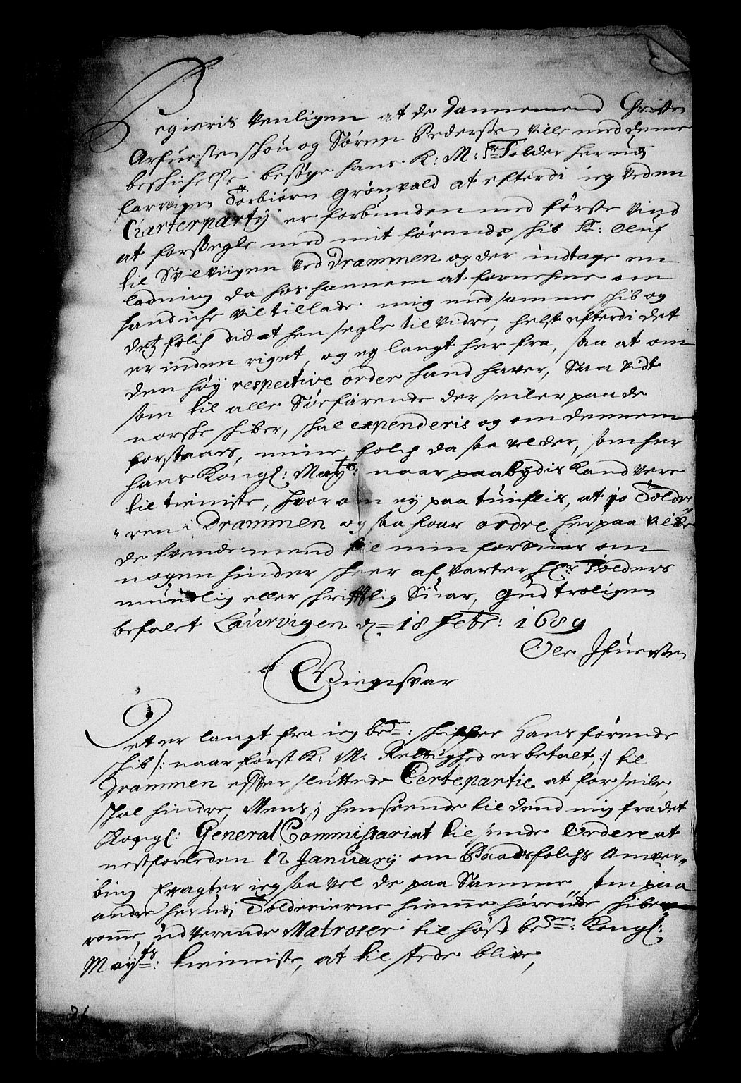 Stattholderembetet 1572-1771, RA/EA-2870/Af/L0002: Avskrifter av vedlegg til originale supplikker, nummerert i samsvar med supplikkbøkene, 1687-1689, p. 331