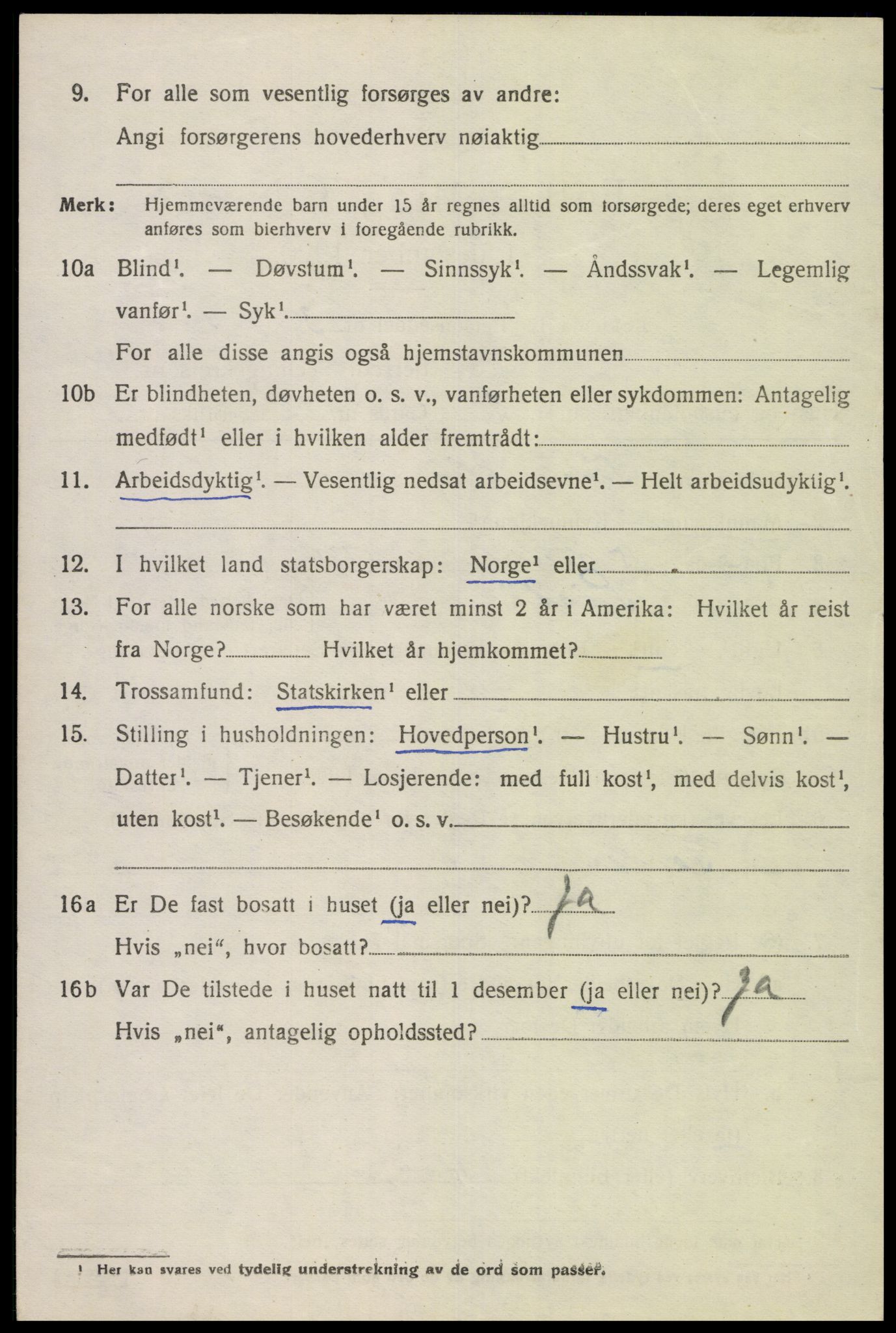 SAK, 1920 census for Lista, 1920, p. 4740