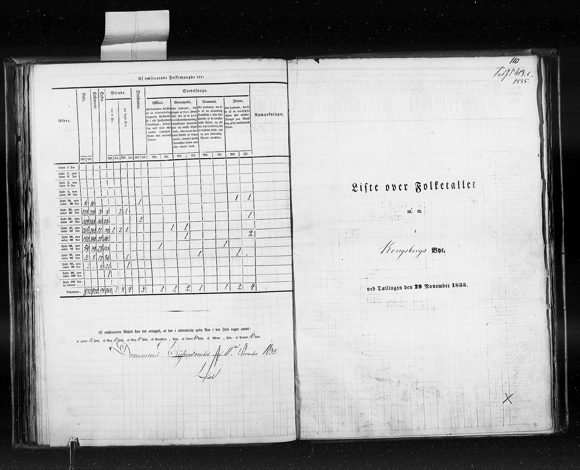 RA, Census 1835, vol. 10: Kjøpsteder og ladesteder: Fredrikshald-Kragerø, 1835, p. 110