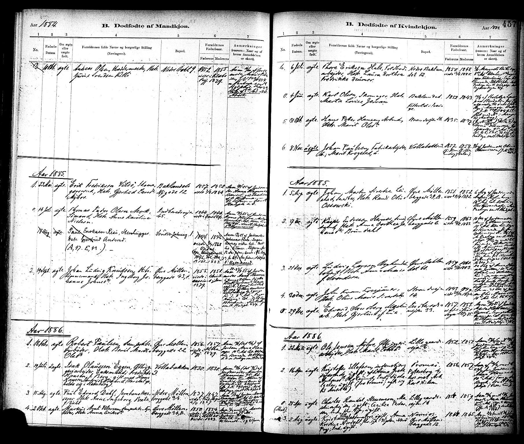 Ministerialprotokoller, klokkerbøker og fødselsregistre - Sør-Trøndelag, AV/SAT-A-1456/604/L0188: Parish register (official) no. 604A09, 1878-1892, p. 457