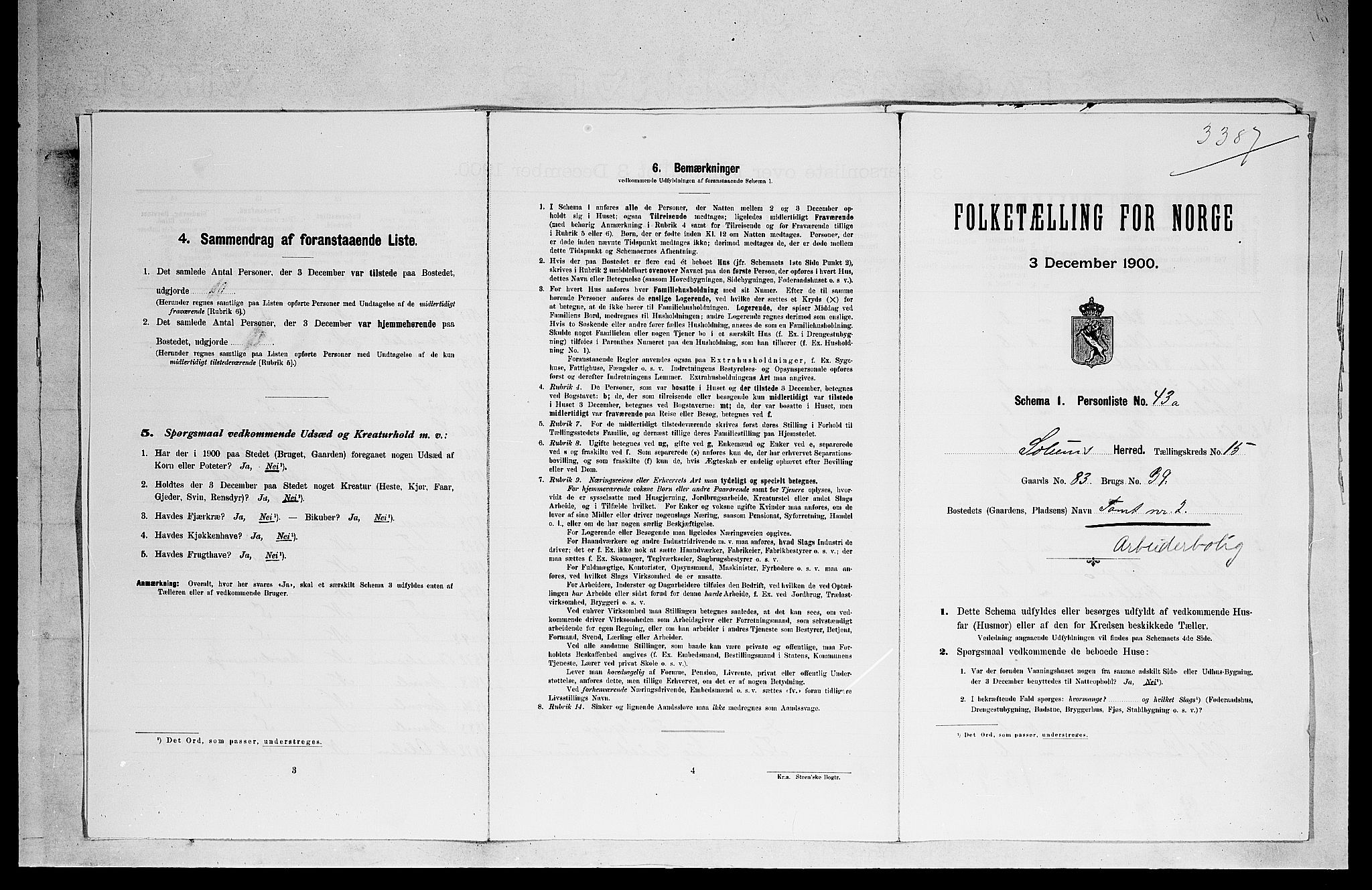 SAKO, 1900 census for Solum, 1900, p. 2386