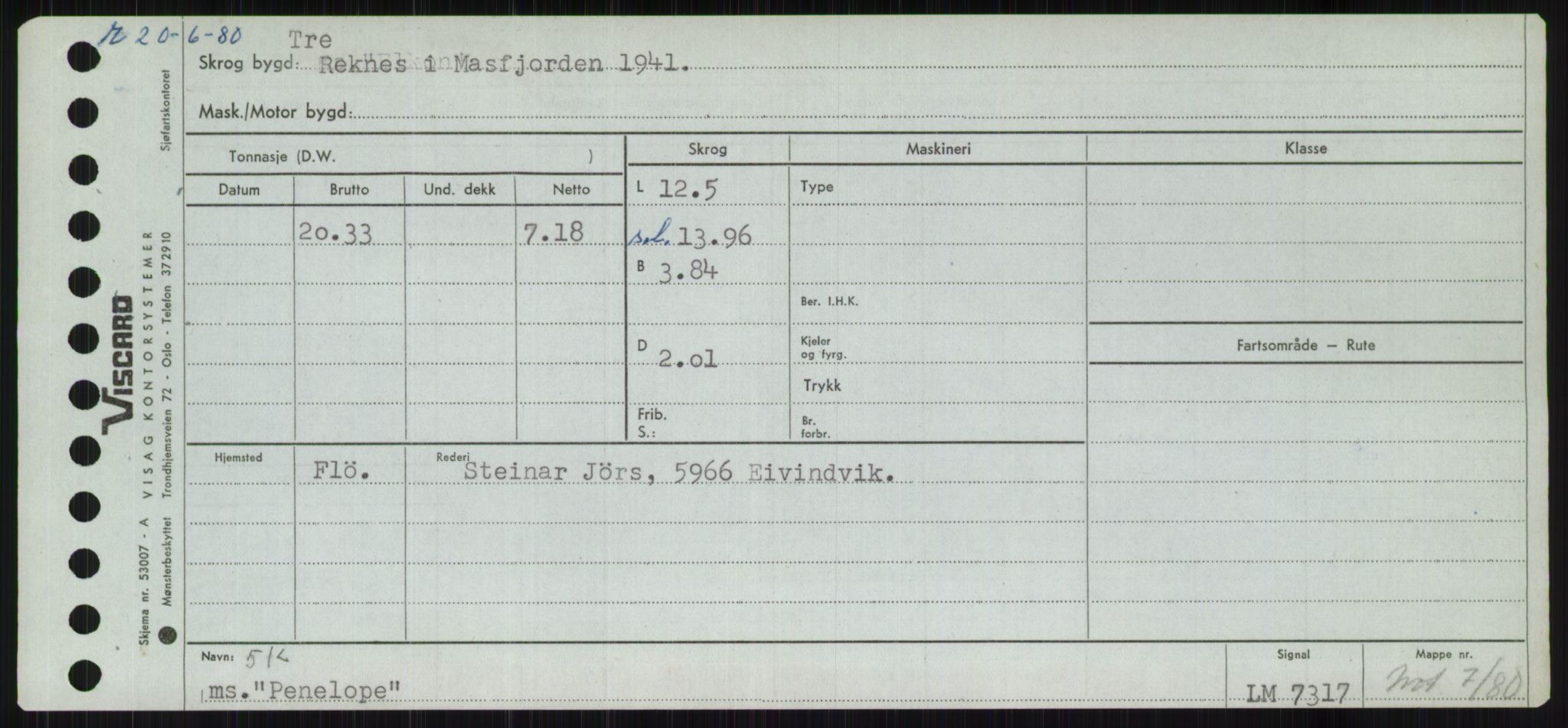 Sjøfartsdirektoratet med forløpere, Skipsmålingen, RA/S-1627/H/Ha/L0004/0002: Fartøy, Mas-R / Fartøy, Odin-R, p. 263