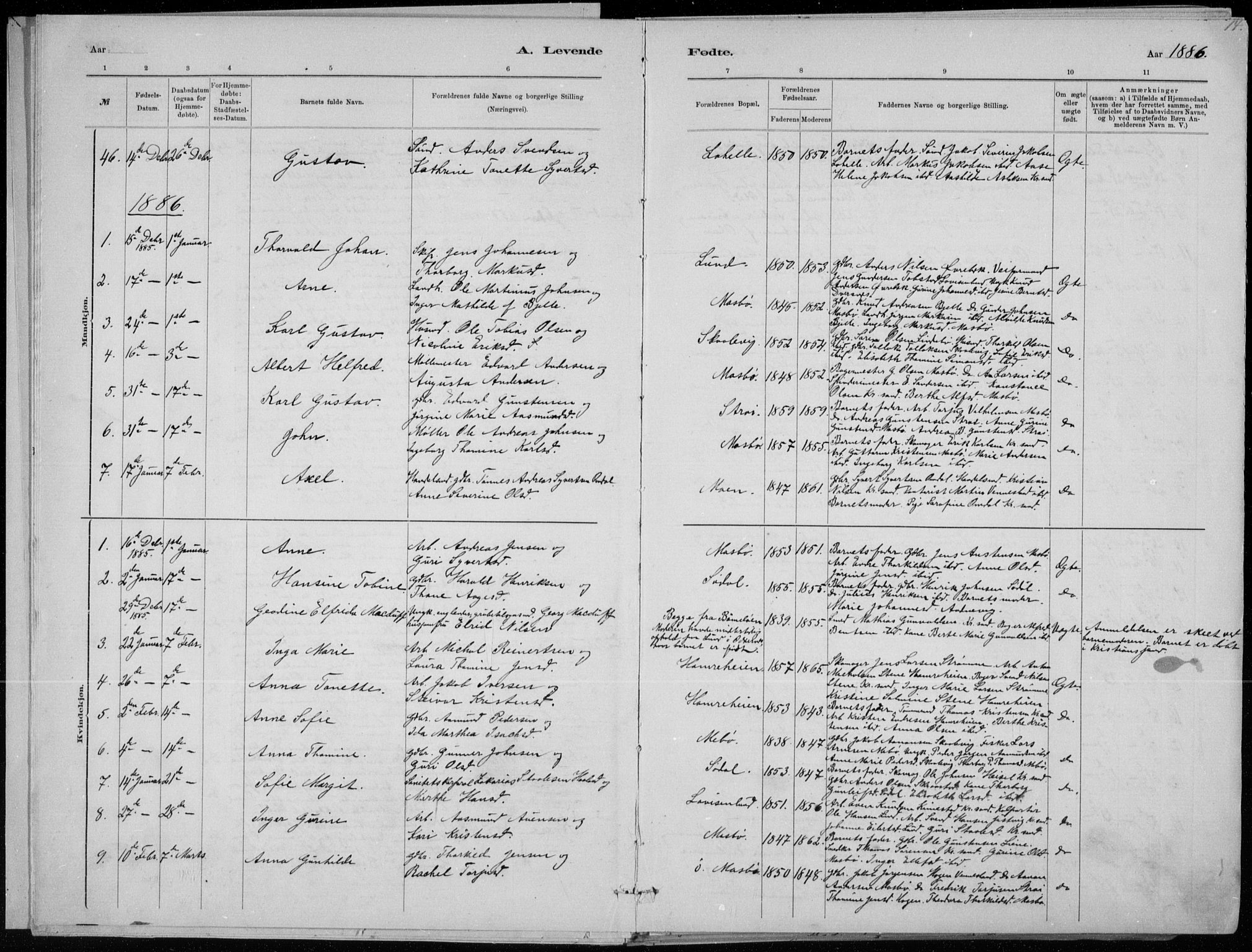 Oddernes sokneprestkontor, SAK/1111-0033/F/Fa/Faa/L0009: Parish register (official) no. A 9, 1884-1896, p. 14