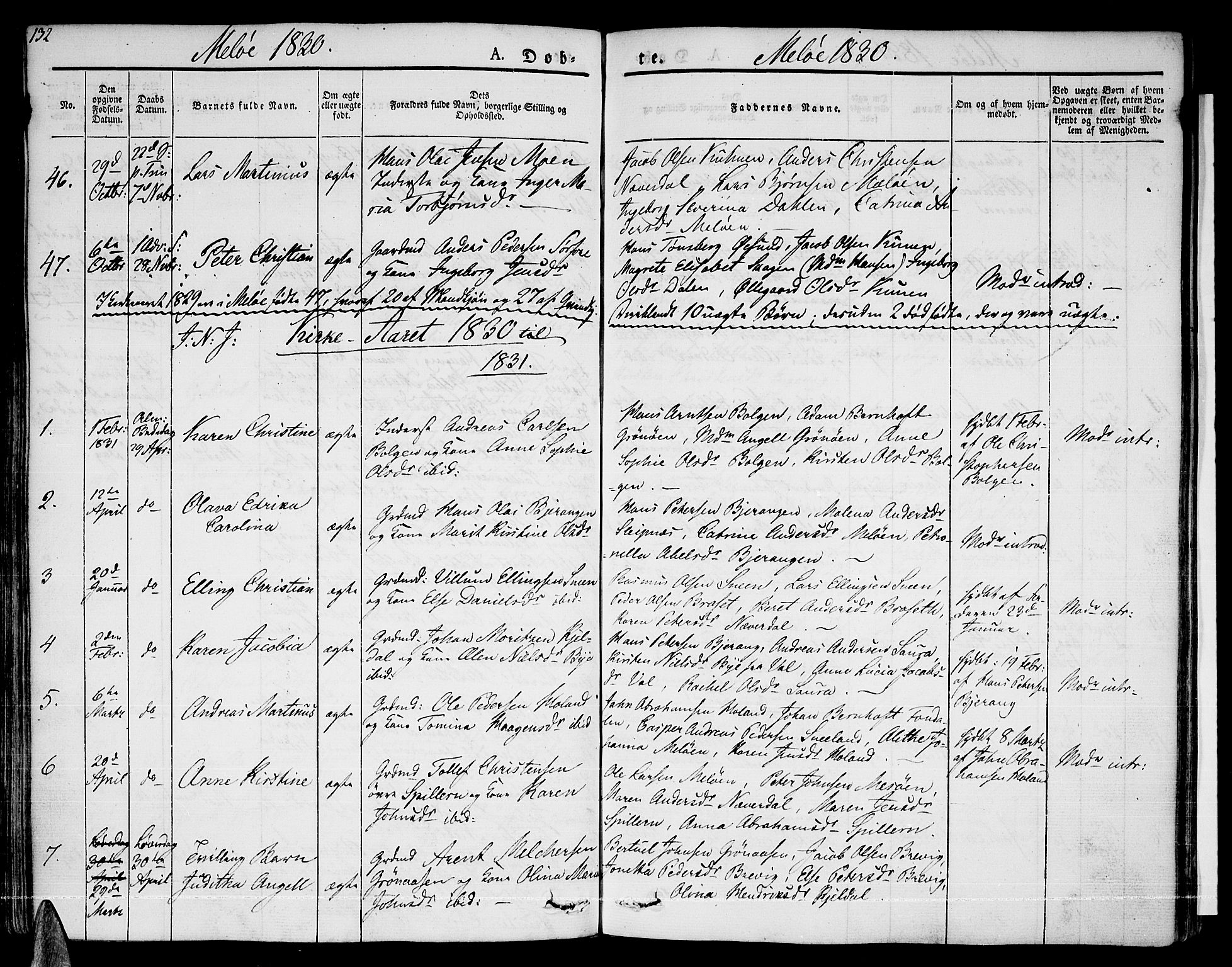Ministerialprotokoller, klokkerbøker og fødselsregistre - Nordland, SAT/A-1459/841/L0598: Parish register (official) no. 841A06 /2, 1825-1844, p. 132