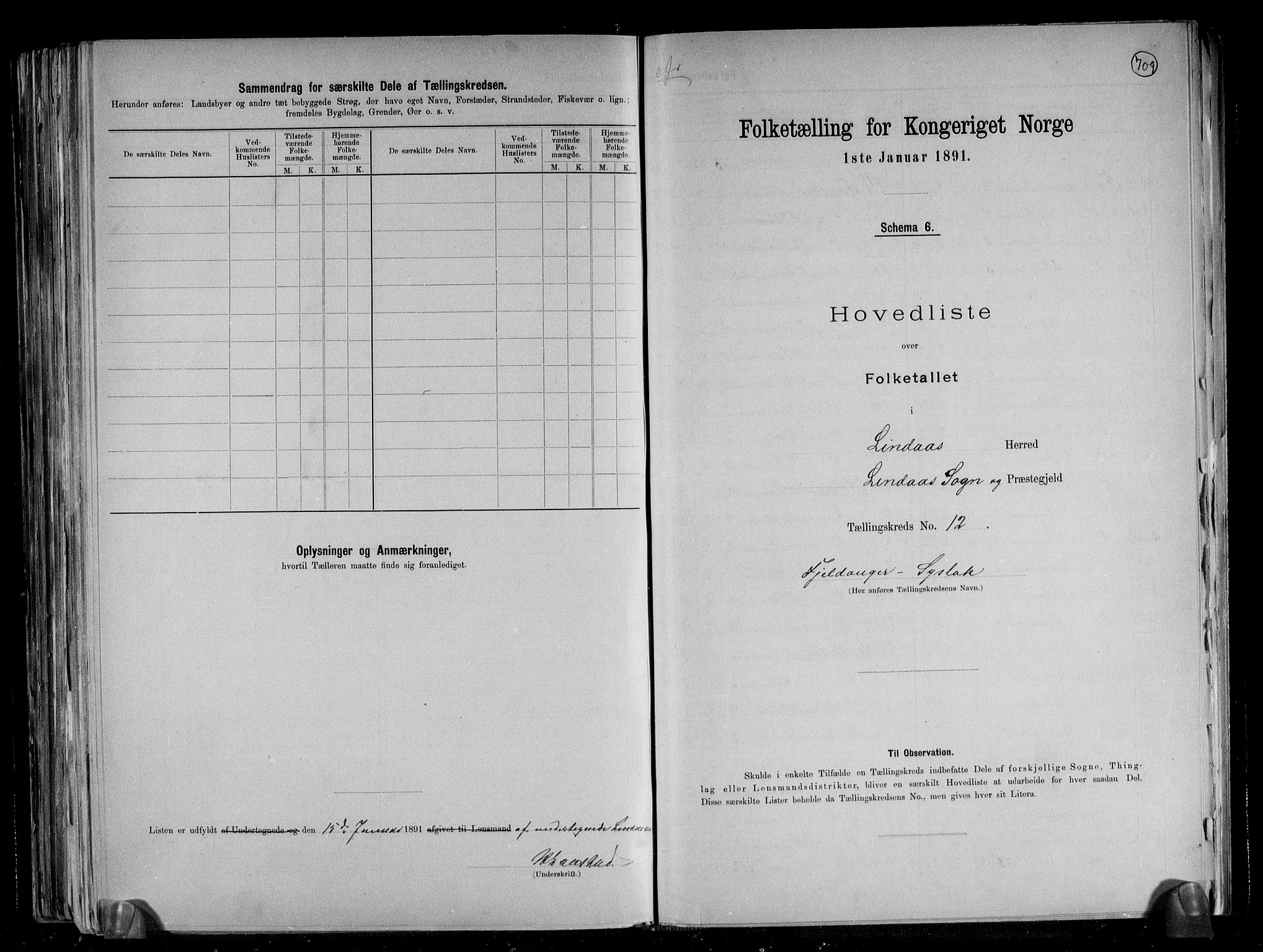 RA, 1891 census for 1263 Lindås, 1891, p. 27