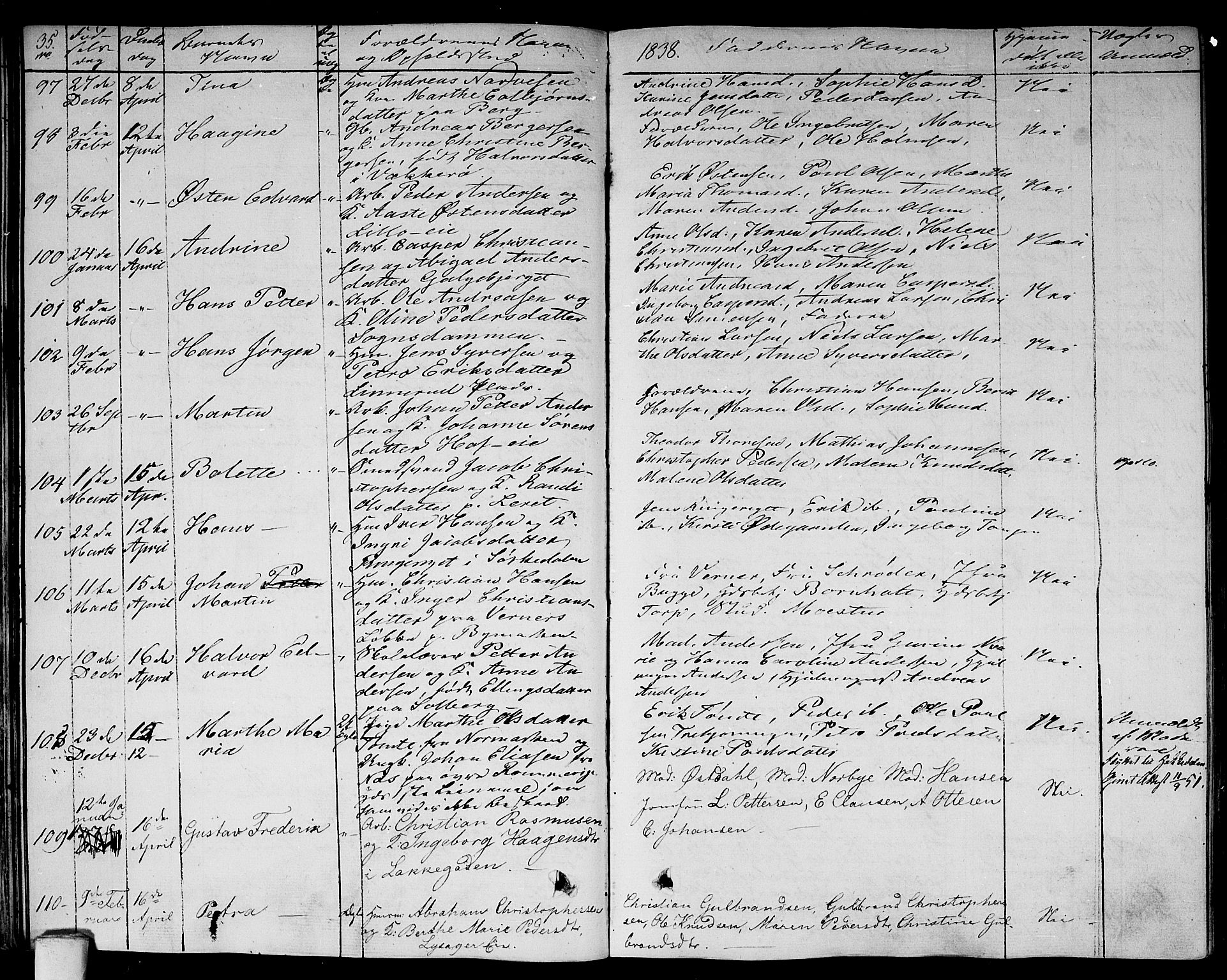 Aker prestekontor kirkebøker, AV/SAO-A-10861/F/L0016: Parish register (official) no. 16, 1827-1841, p. 35