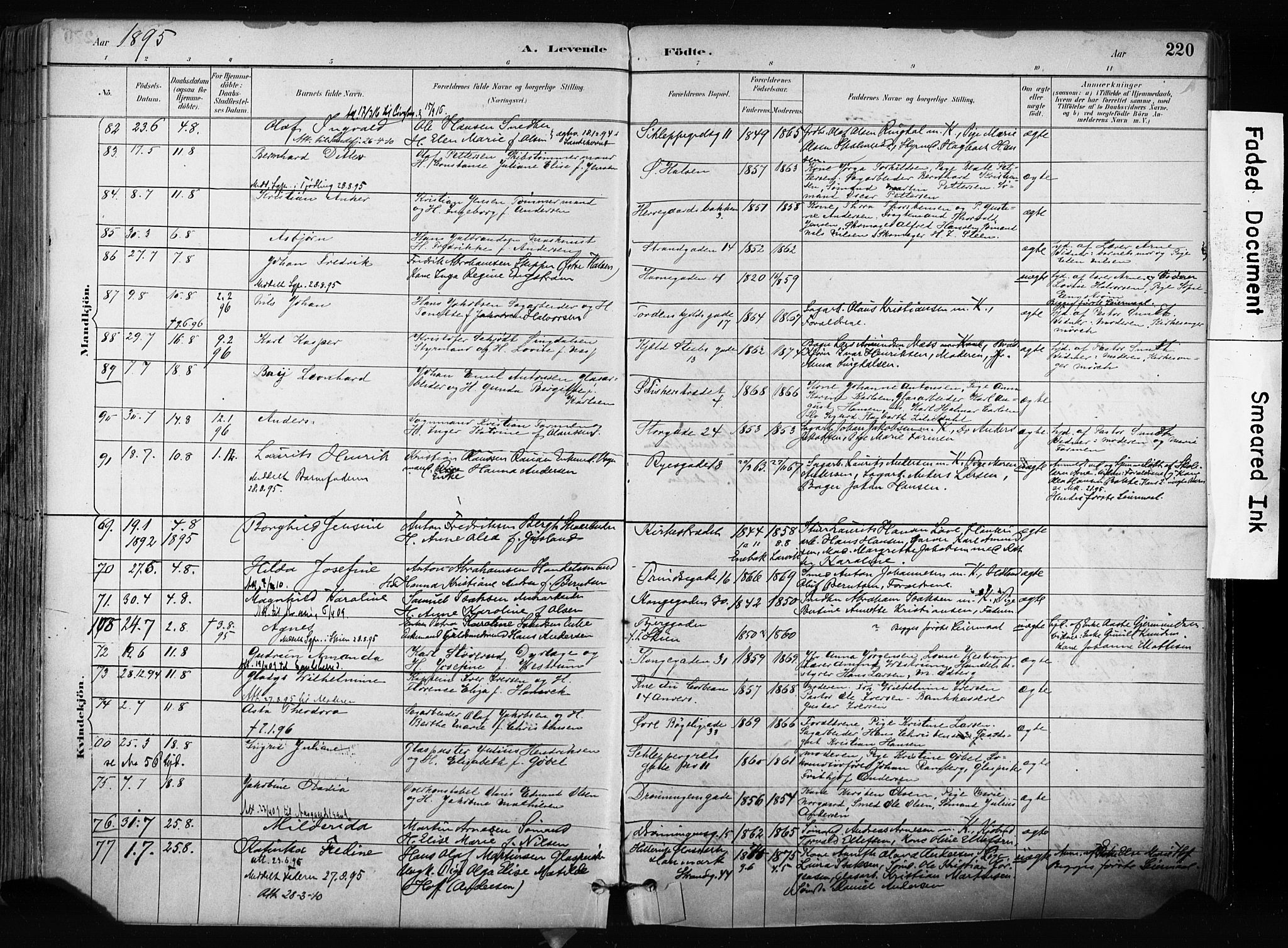 Larvik kirkebøker, SAKO/A-352/F/Fa/L0009: Parish register (official) no. I 9, 1884-1904, p. 220