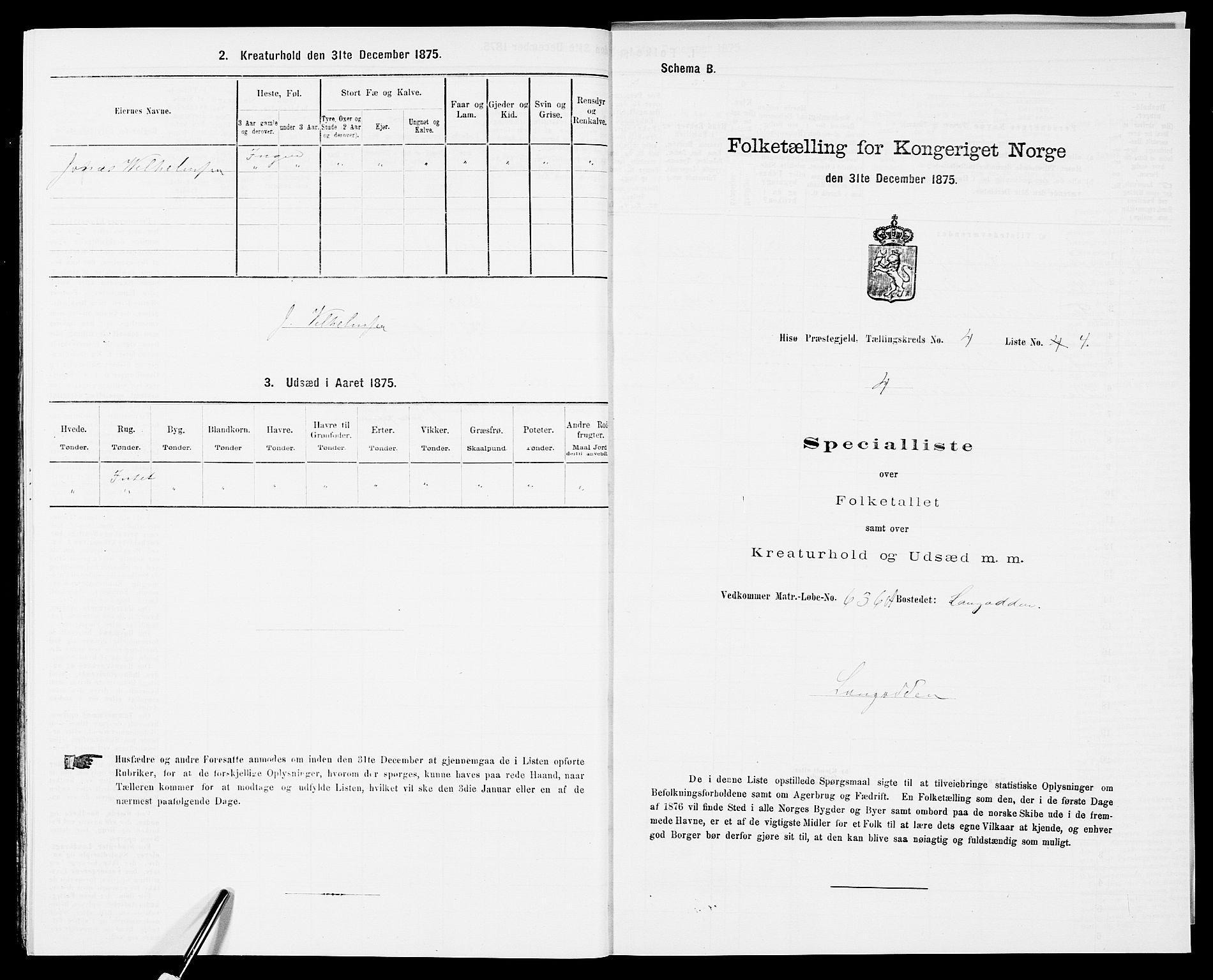 SAK, 1875 census for 0922P Hisøy, 1875, p. 728