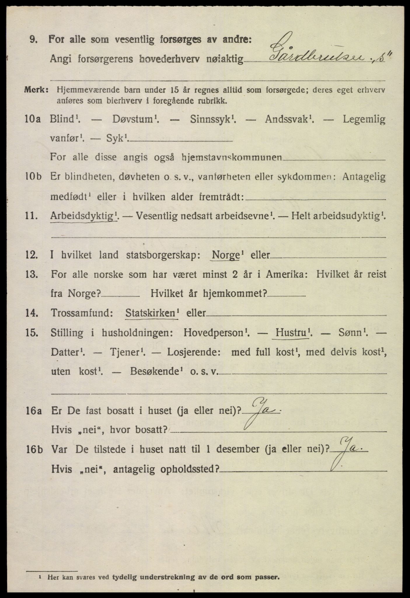 SAK, 1920 census for Sør-Audnedal, 1920, p. 2712