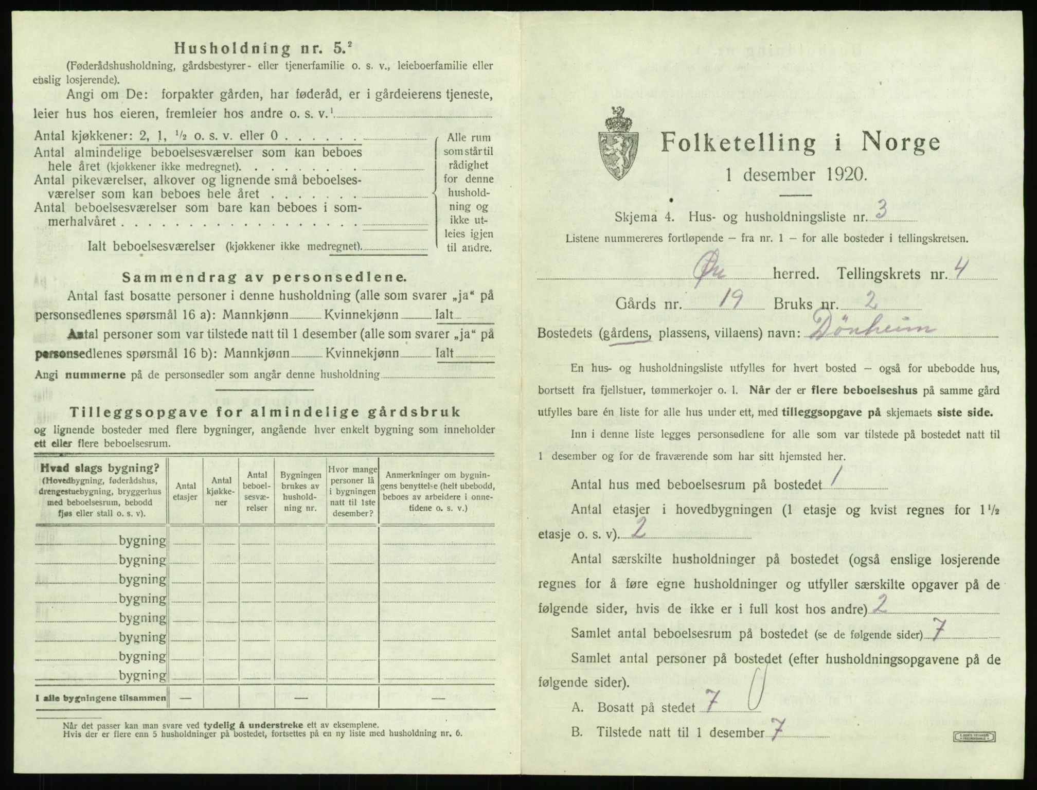 SAT, 1920 census for Øre, 1920, p. 291